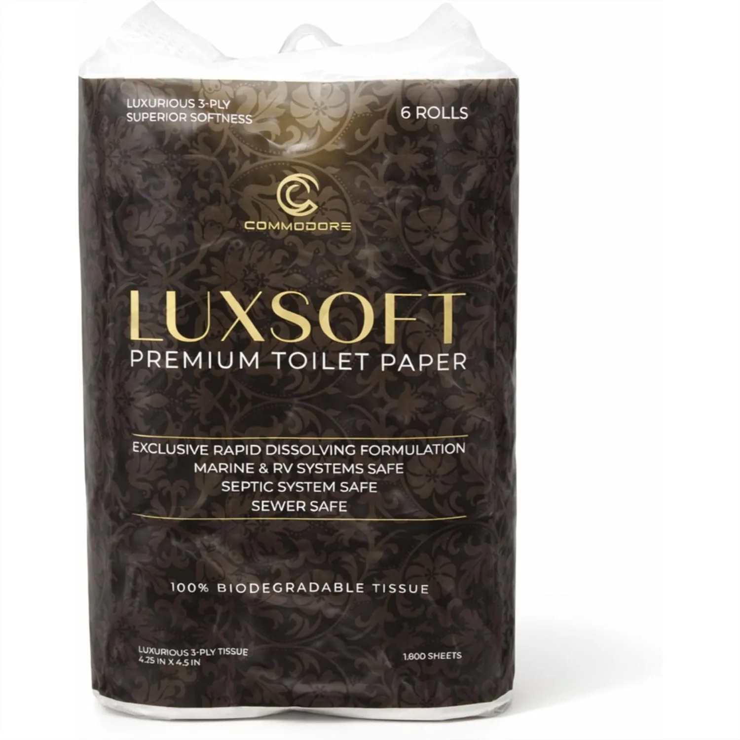 Deluxe RV Toilet Paper 6 Rolls 3 Ply Quick Dissolving Septic Safe Marine Camper Bath Tissue 300 Sheets/Roll Soft Absorbent White
Deluxe RV Toilet Paper 6 Rolls 3 Ply Quick Dissolving Septic Safe Marine Camper Bath Tissue 300 Sheets/Roll Soft Absorbent White