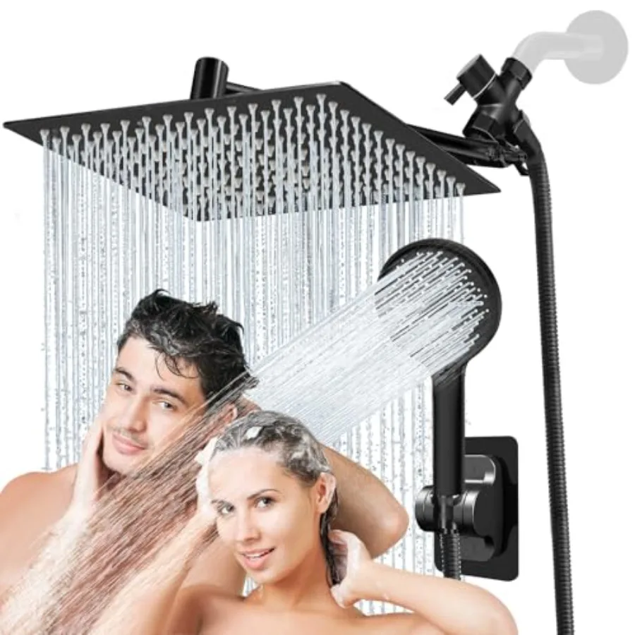 12 Inch Shower HeadHigh Pressure Rainfall Shower Head Combo with Handheld Spray- Adjustable 11" Extension Arm/Anti-Clog Nozzles
12 Inch Shower HeadHigh Pressure Rainfall Shower Head Combo with Handheld Spray- Adjustable 11" Extension Arm/Anti-Clog Nozzles