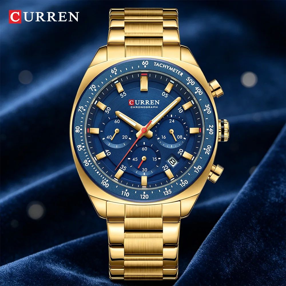Luxury CURREN Brand Men's Chronograph Watch Stainless Steel Band Luminous Hands Date Waterproof Quartz Timepiece Relógio
Luxury CURREN Brand Men's Chronograph Watch Stainless Steel Band Luminous Hands Date Waterproof Quartz Timepiece Relógio