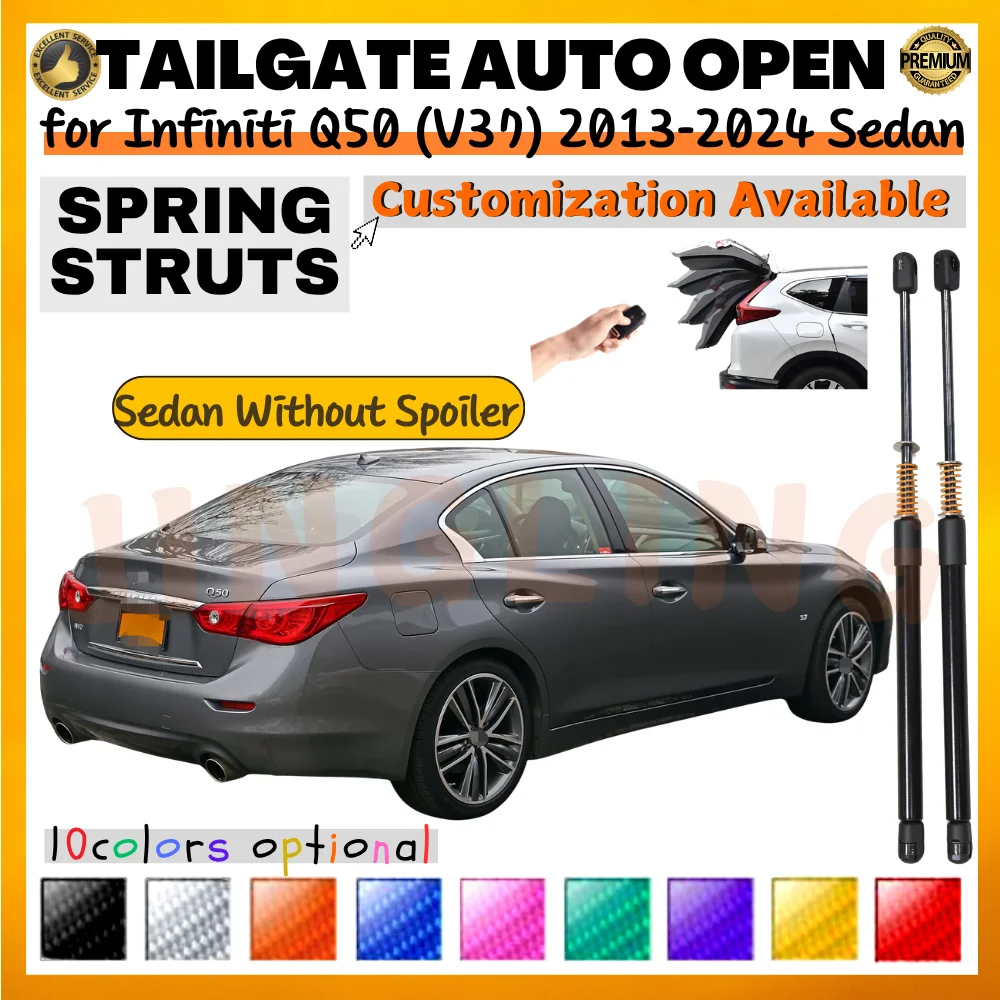 Комплект (2 шт.) амортизаторов багажника с пружинами для Infiniti Q50 V37 2013-2024 Седан (без спойлера), задние амортизаторы для подъема двери багажника
Комплект (2 шт.) амортизаторов багажника с пружинами для Infiniti Q50 V37 2013-2024 Седан (без спойлера), задние амортизаторы для подъема двери багажника