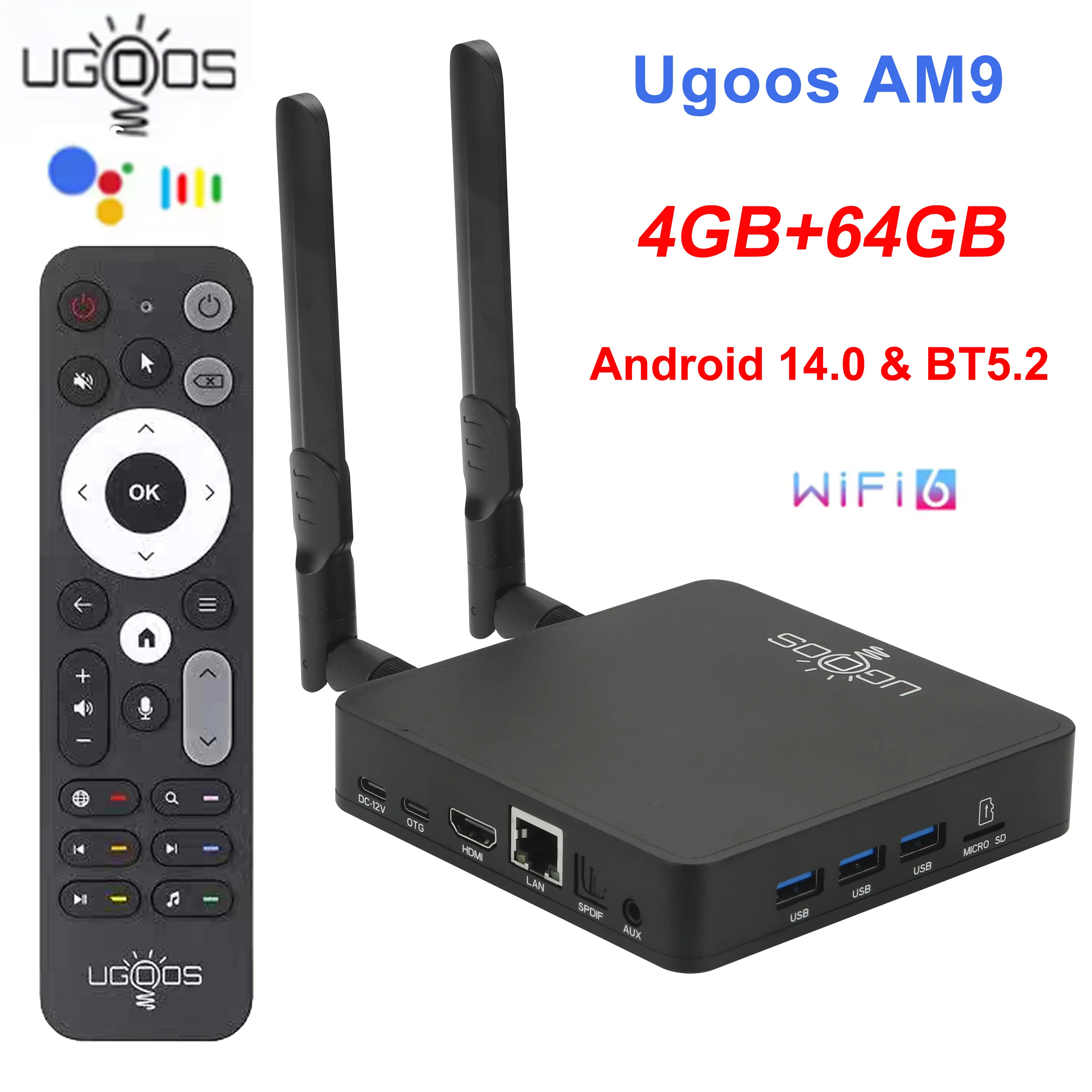 UGOOS 2025 New Android 14.0 AM9 Smart TV Box Amlogic S905X5 4GB LPDDR4 4GB 64GB WiFi6 BT5.2 1000M Set Top Box 4K HD Media Player
UGOOS 2025 New Android 14.0 AM9 Smart TV Box Amlogic S905X5 4GB LPDDR4 4GB 64GB WiFi6 BT5.2 1000M Set Top Box 4K HD Media Player