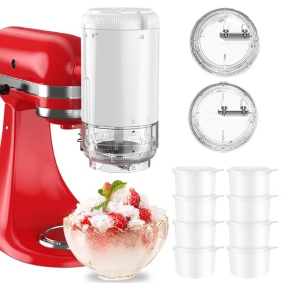 Shaved Ice Attachment for KitchenAid Stand Mixers with 8 Ice Molds, Ice Shaver Attachment, Snow Cone Attachment/Maker with Coar
Shaved Ice Attachment for KitchenAid Stand Mixers with 8 Ice Molds, Ice Shaver Attachment, Snow Cone Attachment/Maker with Coar