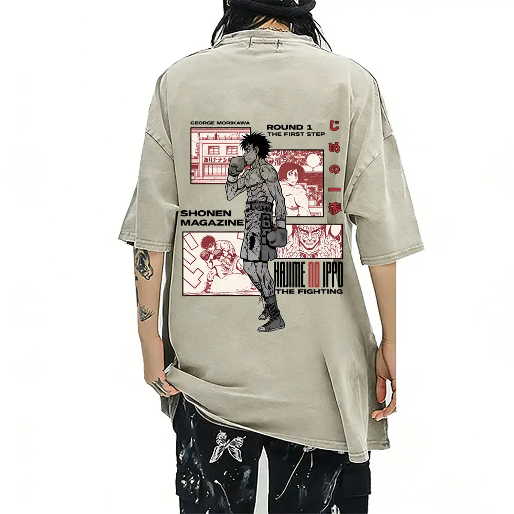 Anime Hajime No Ippo Retro Washed T-shirt Makunouchi Takamura KGB T Shirt Kamogawa Boxing Gym Tshirt Men Manga Vintage Tee Shirt
Anime Hajime No Ippo Retro Washed T-shirt Makunouchi Takamura KGB T Shirt Kamogawa Boxing Gym Tshirt Men Manga Vintage Tee Shirt