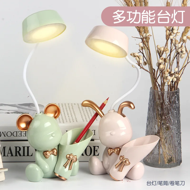 Bear Lamp LED Night Light USB Rechargeable Eye Protection Multifunctional Table Desk Lighting with Pen Holder Learning Cute ABS
Bear Lamp LED Night Light USB Rechargeable Eye Protection Multifunctional Table Desk Lighting with Pen Holder Learning Cute ABS