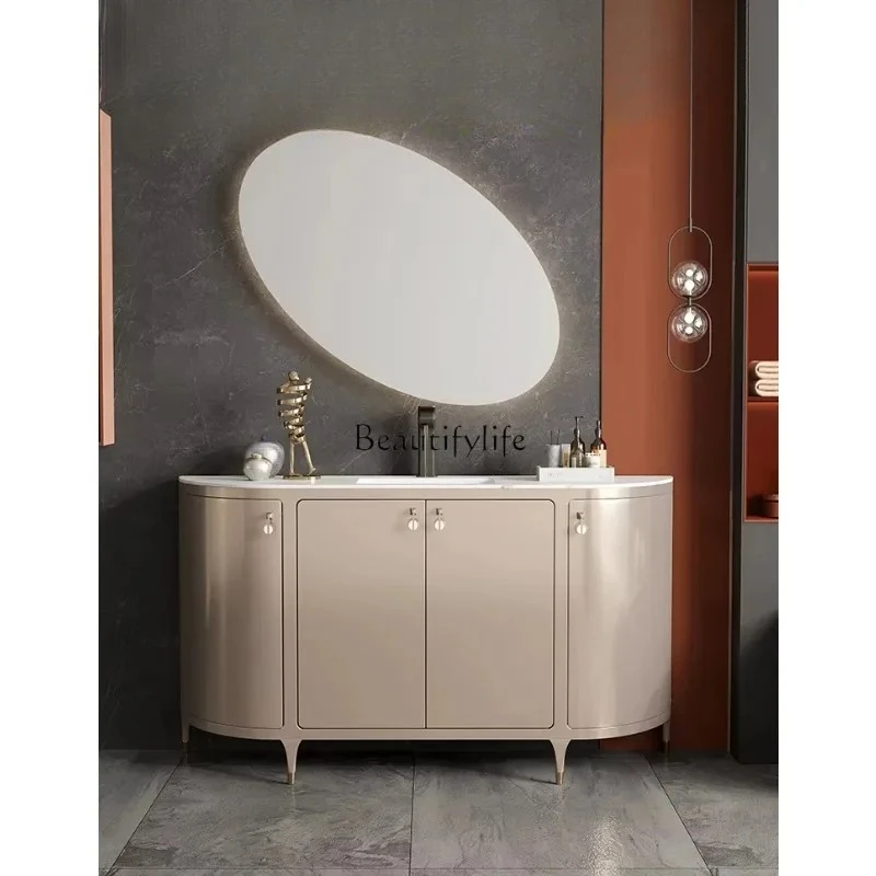 Light Luxury Bathroom Cabinet Hand Washing Cabinet Solid Wood Floor Simple Bathroom Wash Basin Cabinet Combination
Light Luxury Bathroom Cabinet Hand Washing Cabinet Solid Wood Floor Simple Bathroom Wash Basin Cabinet Combination