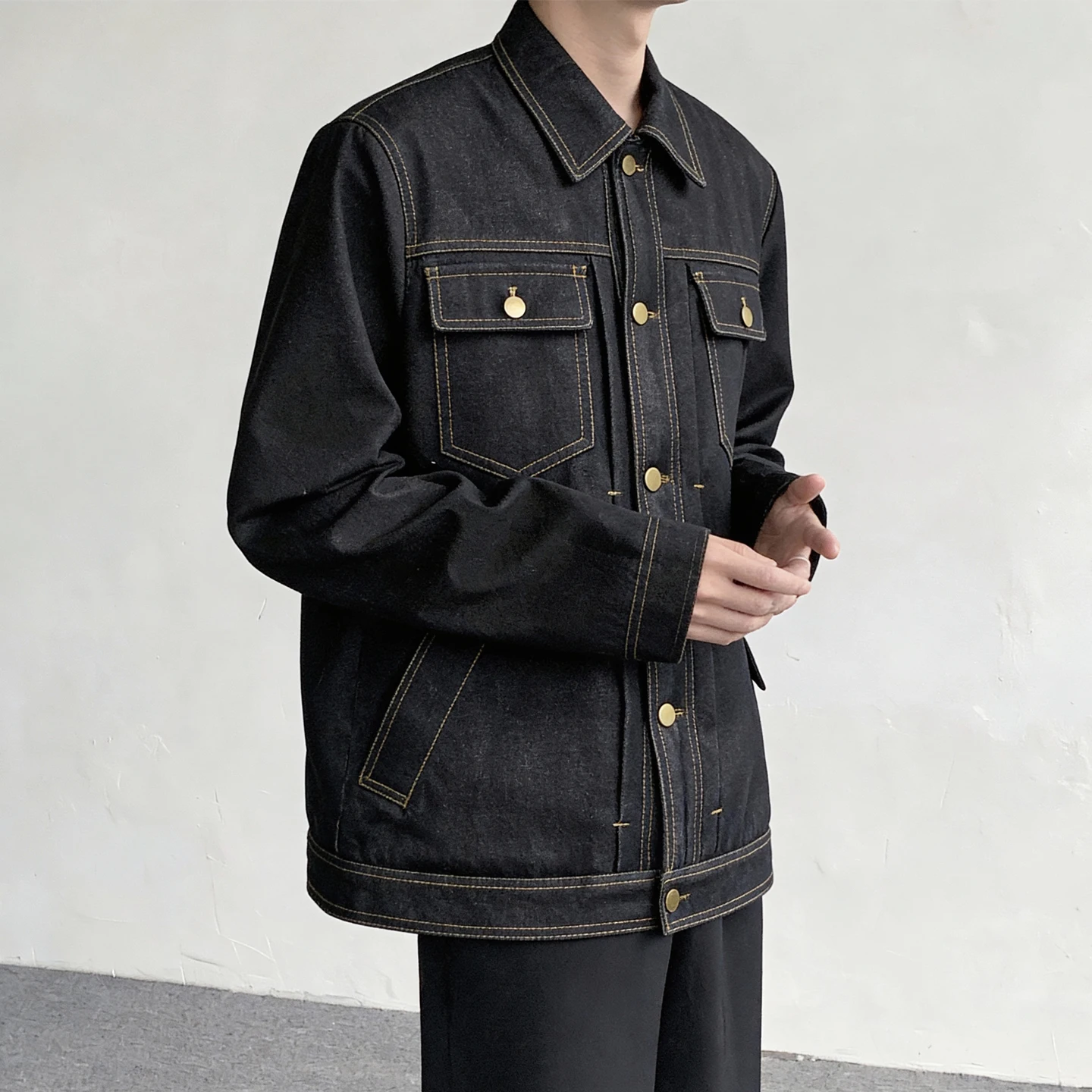 Retro American Waed Denim Cotton Jaet Men's Winter Design Sense Interlined Hard Pilot Coat Youth Casual Long Sve
Retro American Waed Denim Cotton Jaet Men's Winter Design Sense Interlined Hard Pilot Coat Youth Casual Long Sve