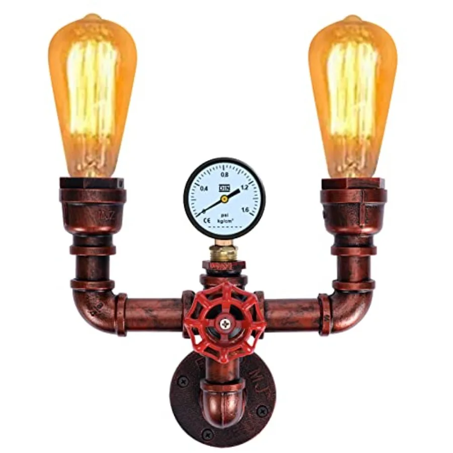 Retro Wall lamp Vintage Industrial Steampunk Wall Sconce 2 Lights Metal Water Pipe Wall Mounted Light Fixture E26 Edison Bulb f
Retro Wall lamp Vintage Industrial Steampunk Wall Sconce 2 Lights Metal Water Pipe Wall Mounted Light Fixture E26 Edison Bulb f