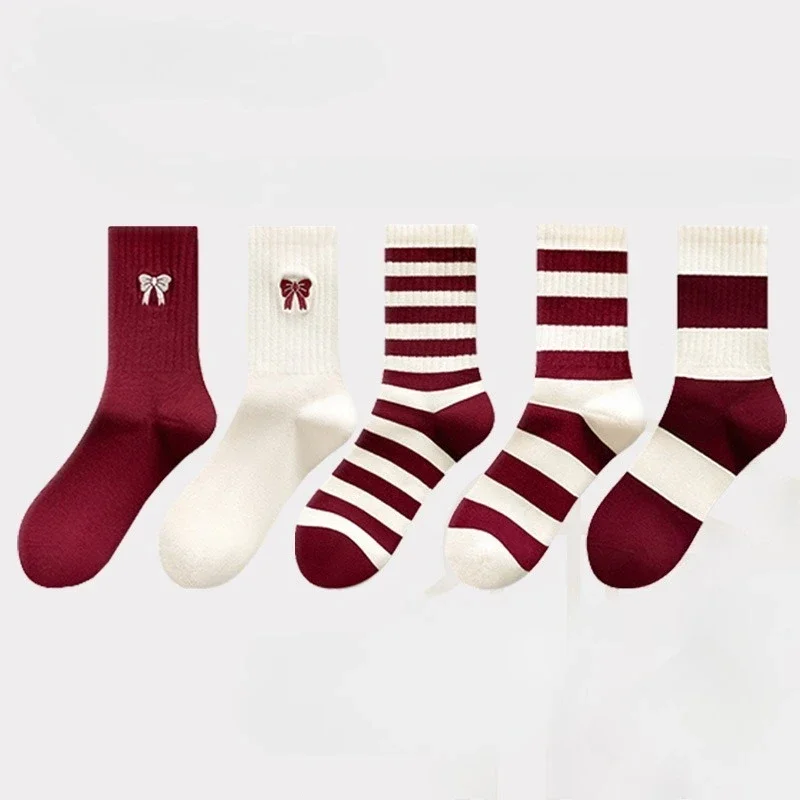 5 пар женских антибактериальных удобных носков средней длины с весенне-осенними полосками, простые повседневные носки
5 пар женских антибактериальных удобных носков средней длины с весенне-осенними полосками, простые повседневные носки