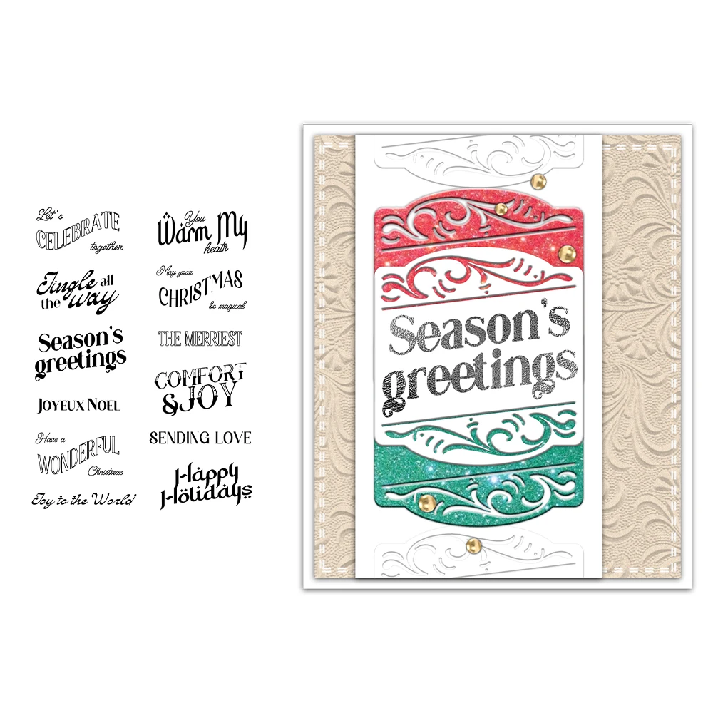 Mangocraft Christmas Season's Greetings Cutting Dies Clear Stamp DIY Scrapbooking Metal Dies Silicone Stamp For Cards Albums
Mangocraft Christmas Season's Greetings Cutting Dies Clear Stamp DIY Scrapbooking Metal Dies Silicone Stamp For Cards Albums