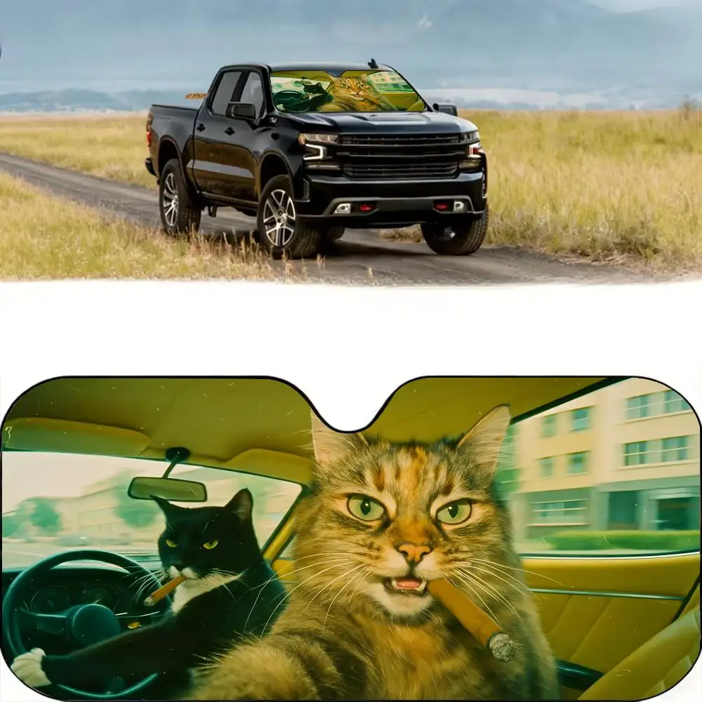 Funny Cats Driving Sun Visor Reusable Aluminum Foil Windshield UV Protection Heat Insulation Cover Foldable Sun Visor Shade
Funny Cats Driving Sun Visor Reusable Aluminum Foil Windshield UV Protection Heat Insulation Cover Foldable Sun Visor Shade