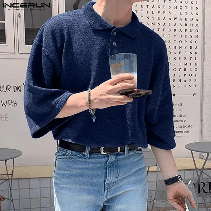 INCERUN Men Shirt Solid Color Lapel Half Sleeve Streetwear Men Clothing Knitted 2025 Loose Korean Style Fashion Casual Shirts
INCERUN Men Shirt Solid Color Lapel Half Sleeve Streetwear Men Clothing Knitted 2025 Loose Korean Style Fashion Casual Shirts