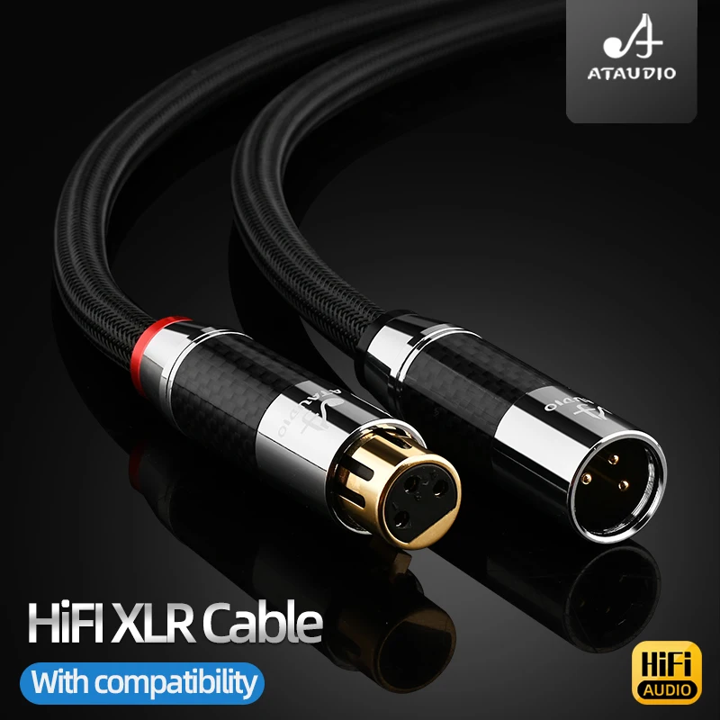 ATAUDIO 1 Pair 7N OCC Silver Plating XLR Male to Female Balanced Audio Cable for Microphone Amplifier 3Pin 2XLR Extension Cable
ATAUDIO 1 Pair 7N OCC Silver Plating XLR Male to Female Balanced Audio Cable for Microphone Amplifier 3Pin 2XLR Extension Cable