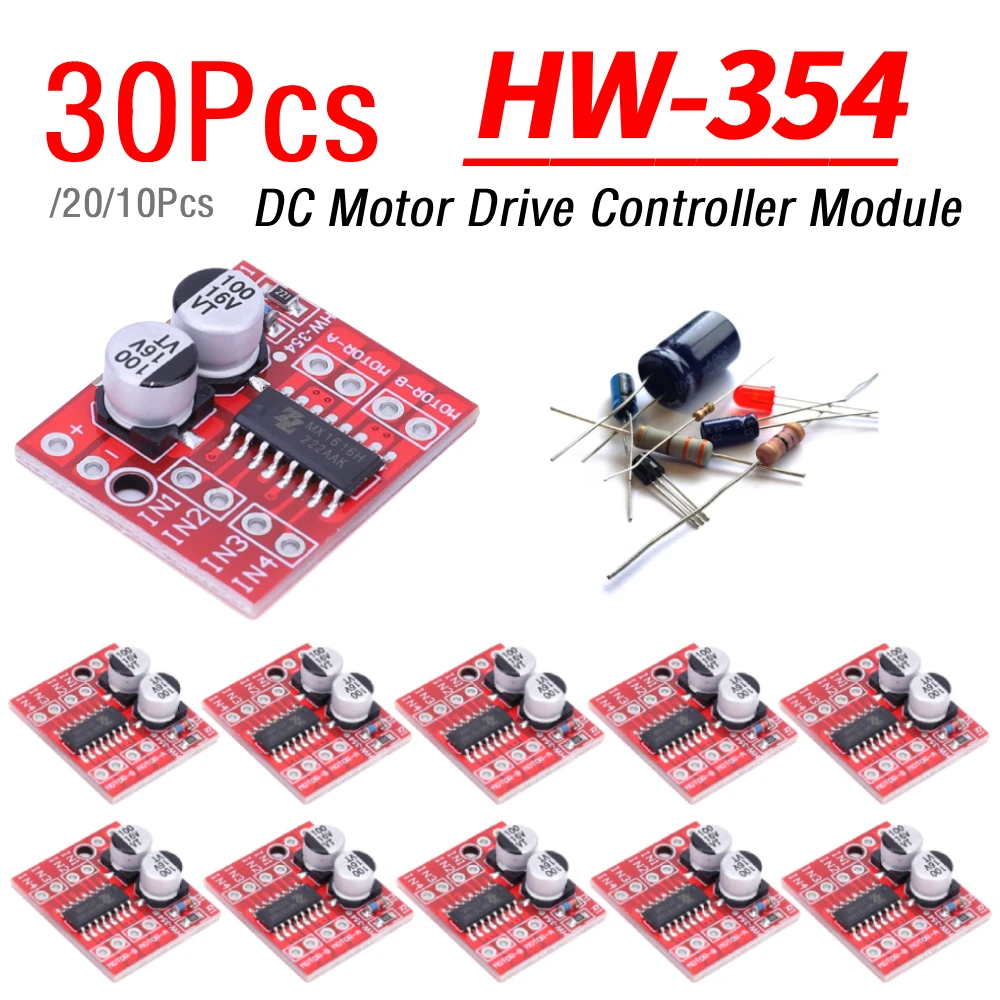 L298N Dual Stepper Motor Development Board Dual H Bridge Mini DC Motor Drive Controller Module Two Channel Electronic Components
