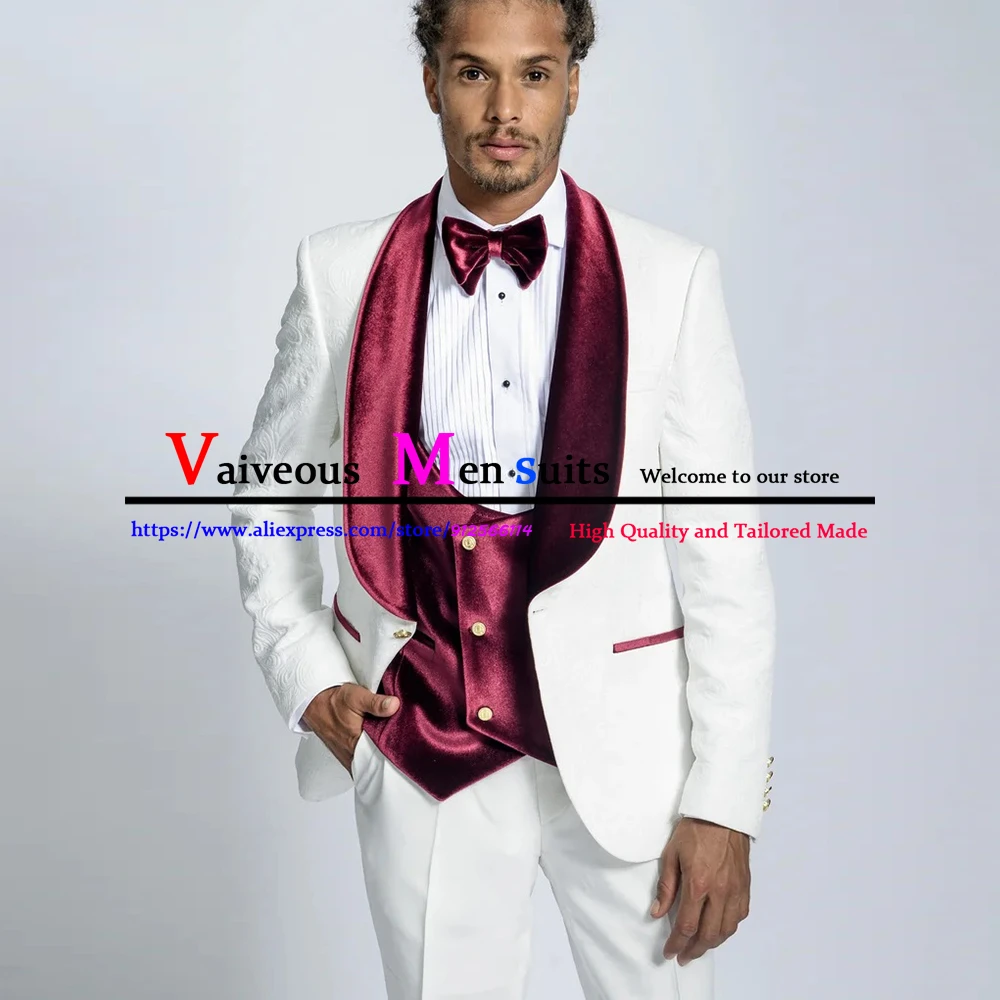 Jacquard Men's Suit for Wedding Slim Fit Velvet Lapel Men Suits 3 Pieces Classic Groom Party Tuxedos Male Suit Customized
Jacquard Men's Suit for Wedding Slim Fit Velvet Lapel Men Suits 3 Pieces Classic Groom Party Tuxedos Male Suit Customized