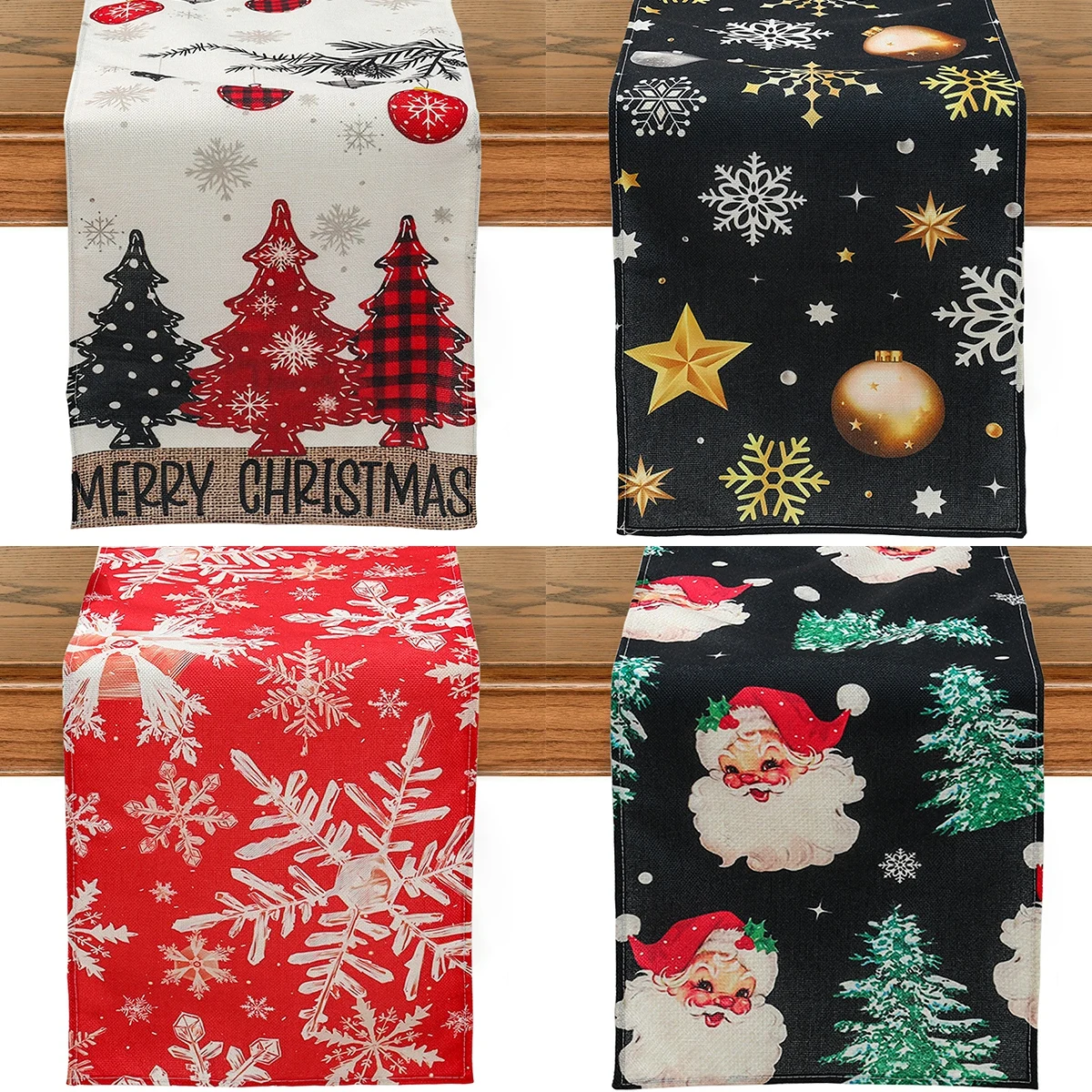 Christmas Decoration 2024 Snowflake Santa Claus Black Winter Linen Table Runners Kitchen Dining Decor Holiday Party Table Runner
Christmas Decoration 2024 Snowflake Santa Claus Black Winter Linen Table Runners Kitchen Dining Decor Holiday Party Table Runner