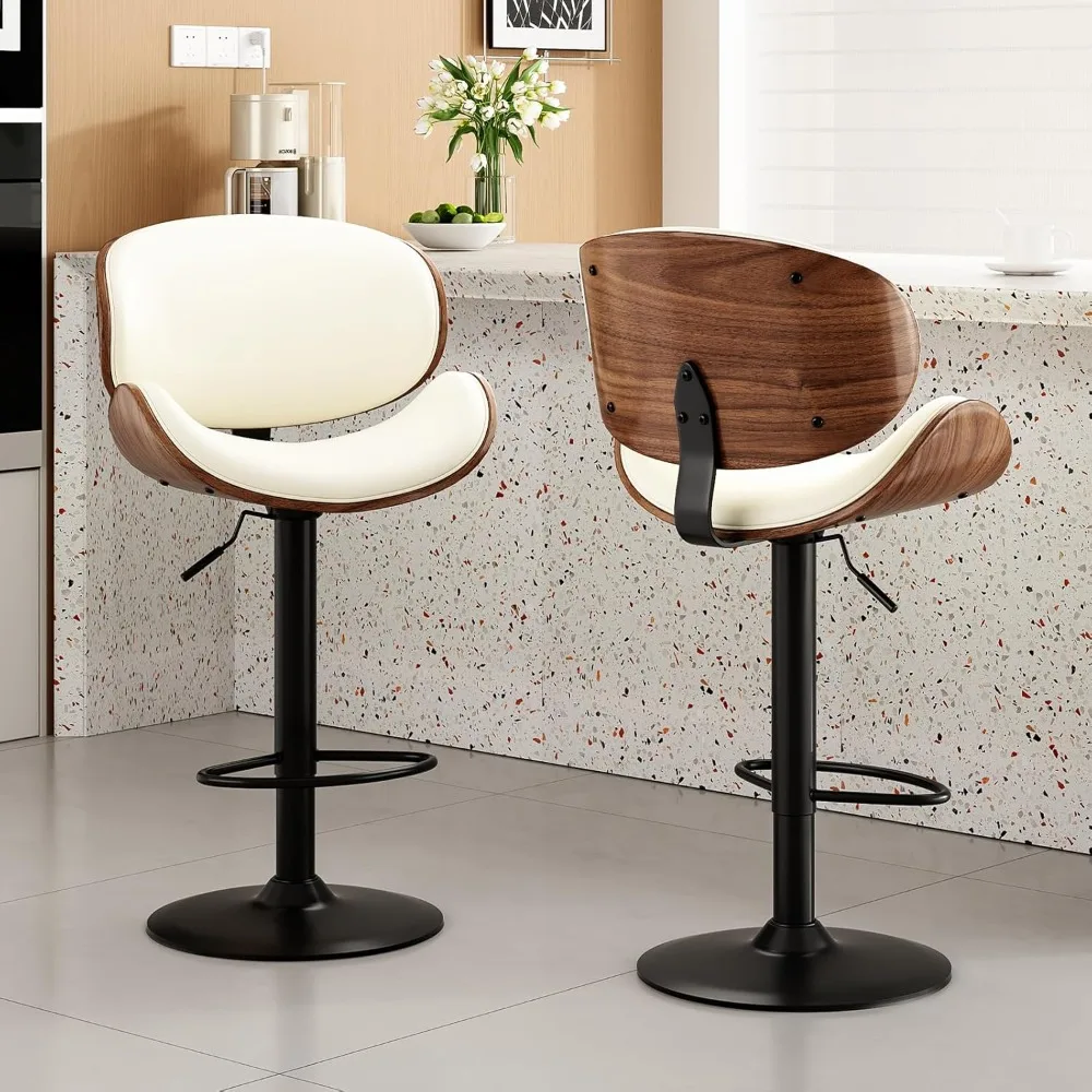 For Swivel Bar Stools Set of 2 Adjustable Height Bentwood Barstools with PU Leather Upholstered Seat, Backrest and Footrest
For Swivel Bar Stools Set of 2 Adjustable Height Bentwood Barstools with PU Leather Upholstered Seat, Backrest and Footrest