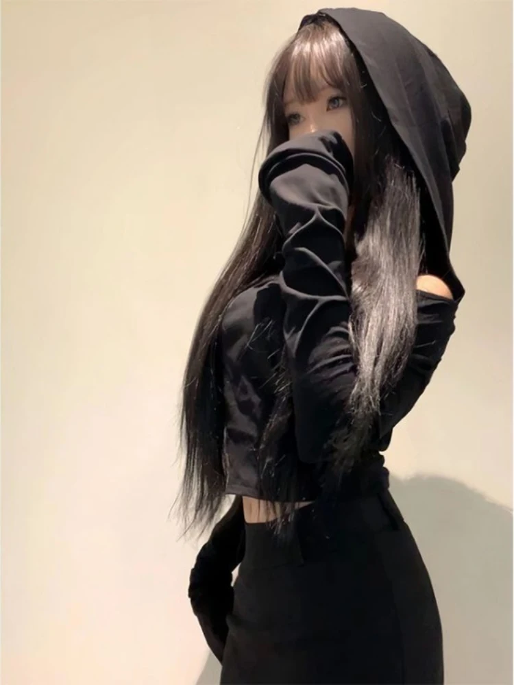 Y2K V Neck Hooded Long Sleeved T-Shirt for Women 2025 New Slim Fit Black Tops Mujer Spring Autumn Bottoming Blusas Mujer
Y2K V Neck Hooded Long Sleeved T-Shirt for Women 2025 New Slim Fit Black Tops Mujer Spring Autumn Bottoming Blusas Mujer