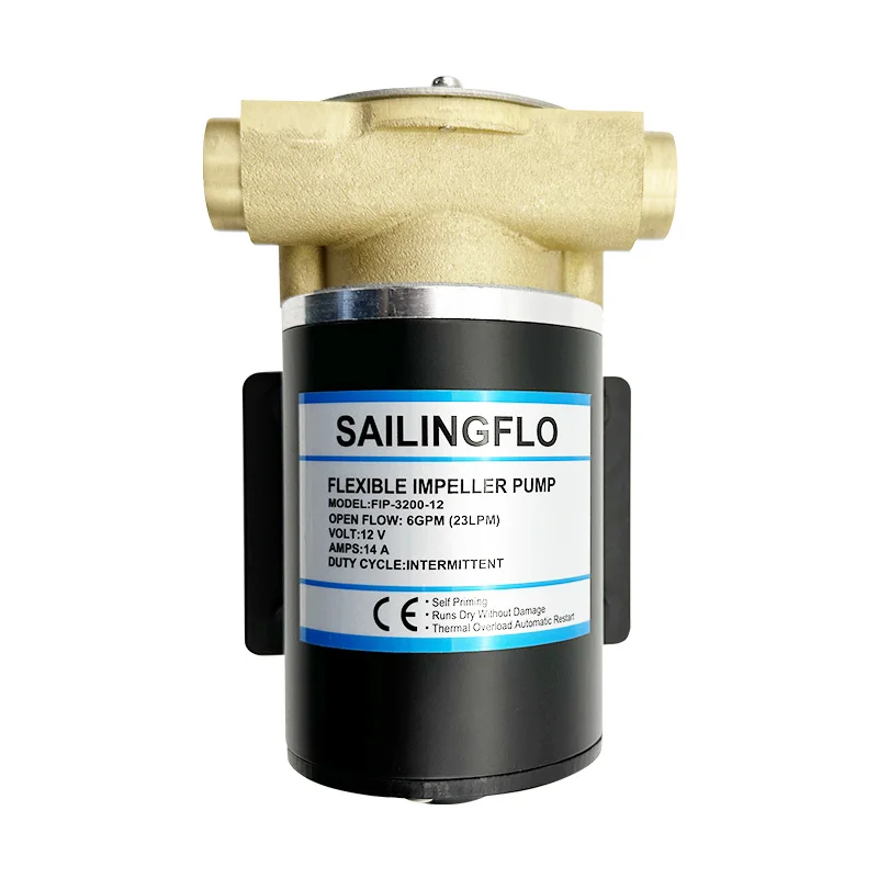 SAILINGFLO12/24V DC 26LPM Marine Self-priming Impeller Bilge Pump 
SAILINGFLO12/24V DC 26LPM Marine Self-priming Impeller Bilge Pump