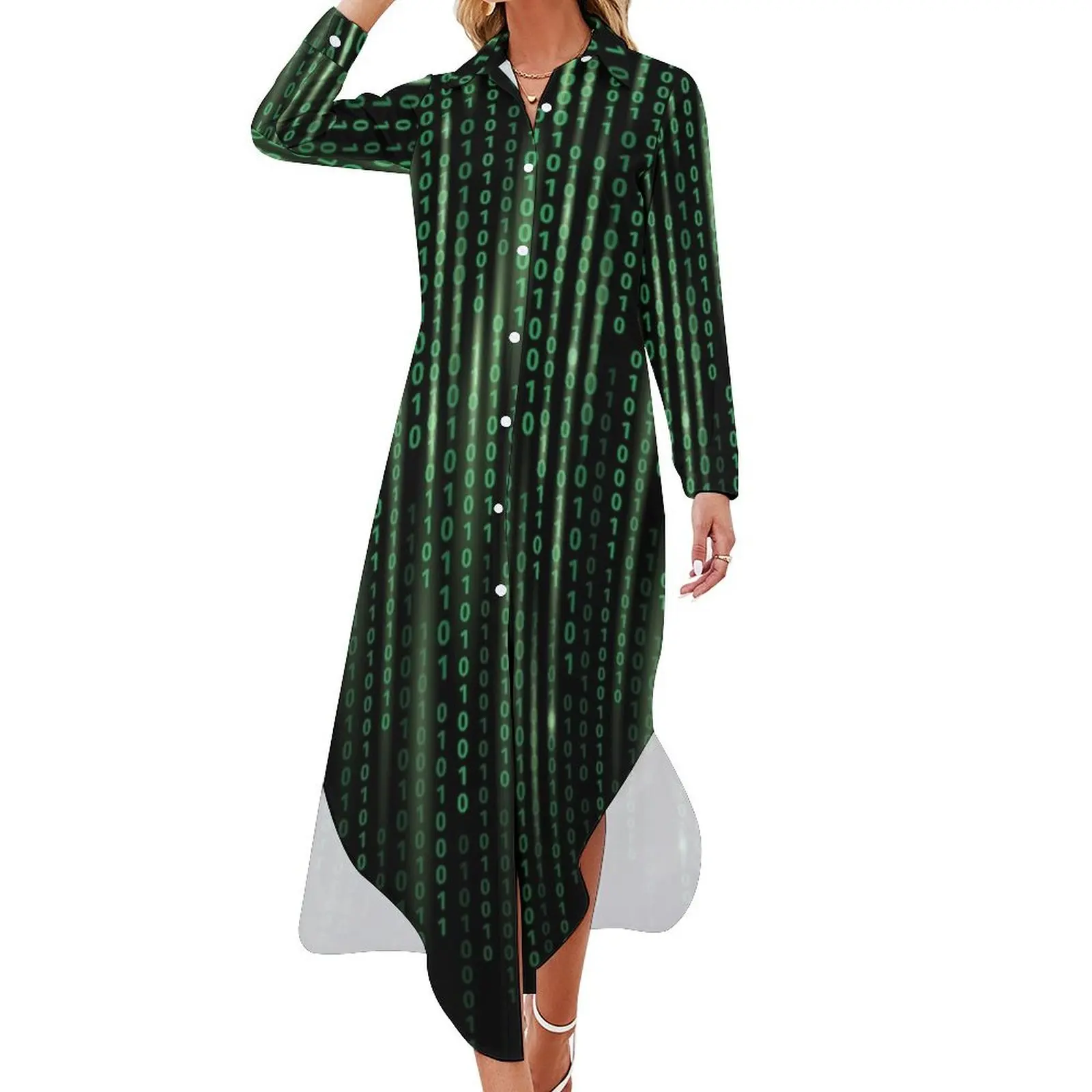 Binary code background matrix code Long Sleeved Shirt Dress woman dress Dress for girls for women summer evening
Binary code background matrix code Long Sleeved Shirt Dress woman dress Dress for girls for women summer evening