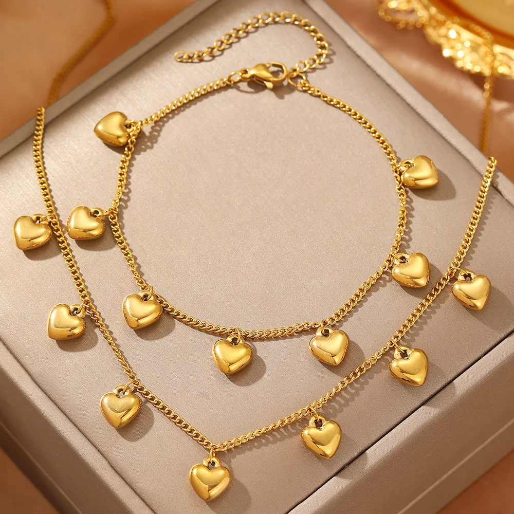Stainless Steel Ladies Love Heart Pendant Chain Earring Bracelet Necklace Jewelry Set Personalized Fashion Advanced Daily
Stainless Steel Ladies Love Heart Pendant Chain Earring Bracelet Necklace Jewelry Set Personalized Fashion Advanced Daily