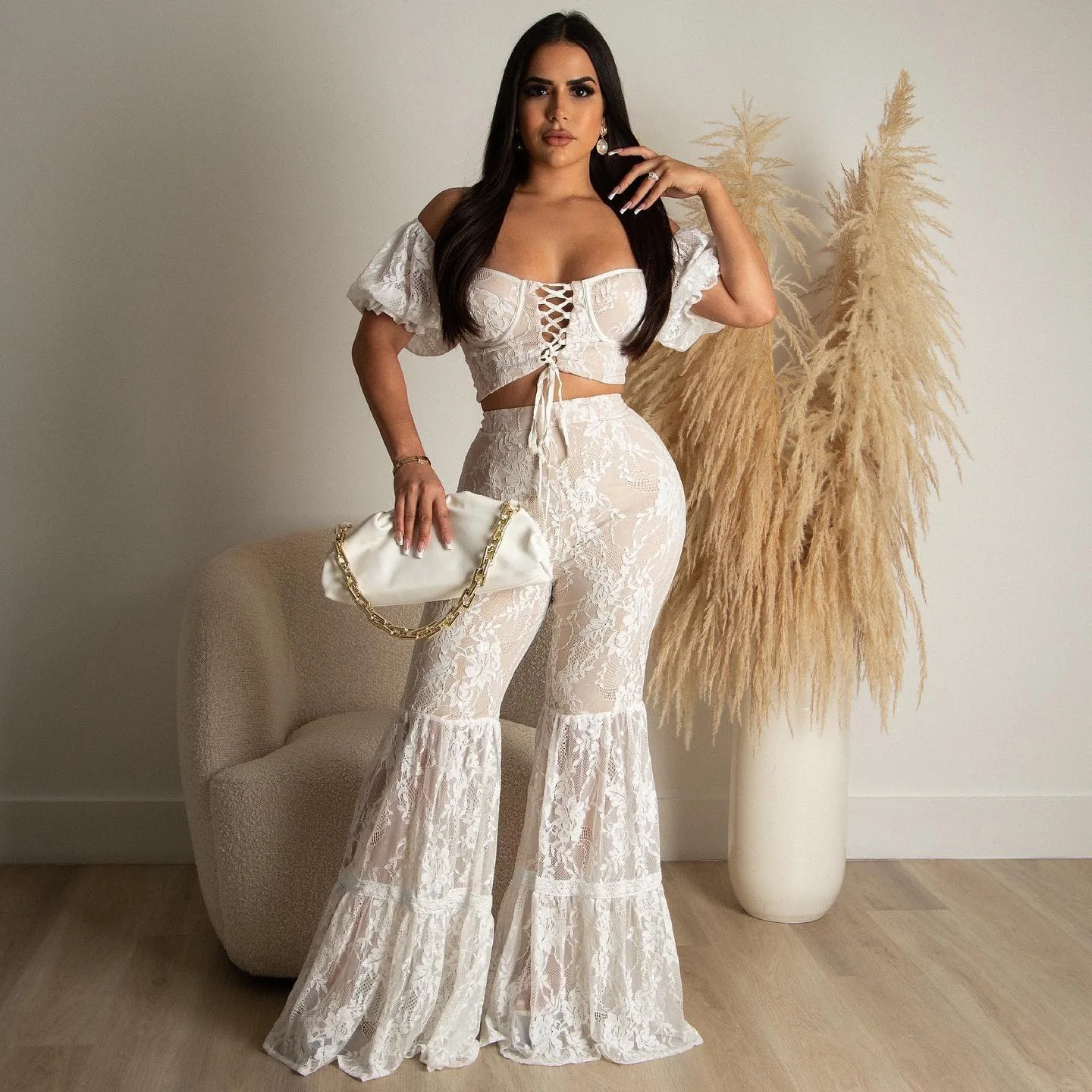 Crop Tops Sexy Mesh Lace Two Piece Pants Sets 2023 Women Summer Clothes Luxury Elegant Outfit Fashion Sexy 2 Piece Pant Set
Crop Tops Sexy Mesh Lace Two Piece Pants Sets 2023 Women Summer Clothes Luxury Elegant Outfit Fashion Sexy 2 Piece Pant Set