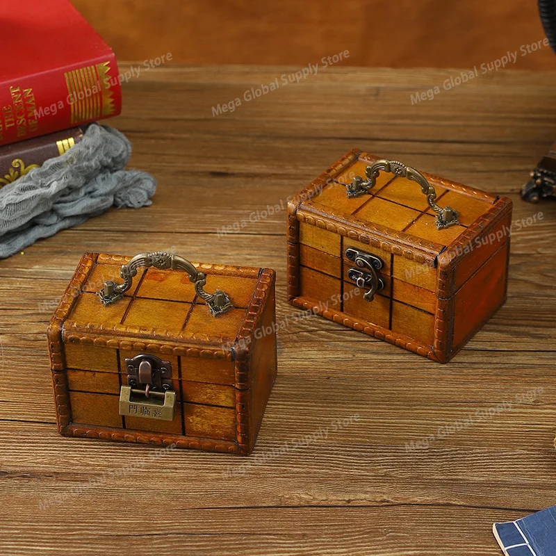 Creative retro wooden treasure storage box, portable desktop jewelry storage box, escape room prop box
Creative retro wooden treasure storage box, portable desktop jewelry storage box, escape room prop box