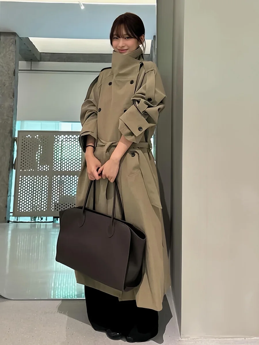 Khaki Medium-Length Women's Coat Spring Autumn New Sle Ele Small Size Large Coat Korean Version Straight Tube ape
Khaki Medium-Length Women's Coat Spring Autumn New Sle Ele Small Size Large Coat Korean Version Straight Tube ape