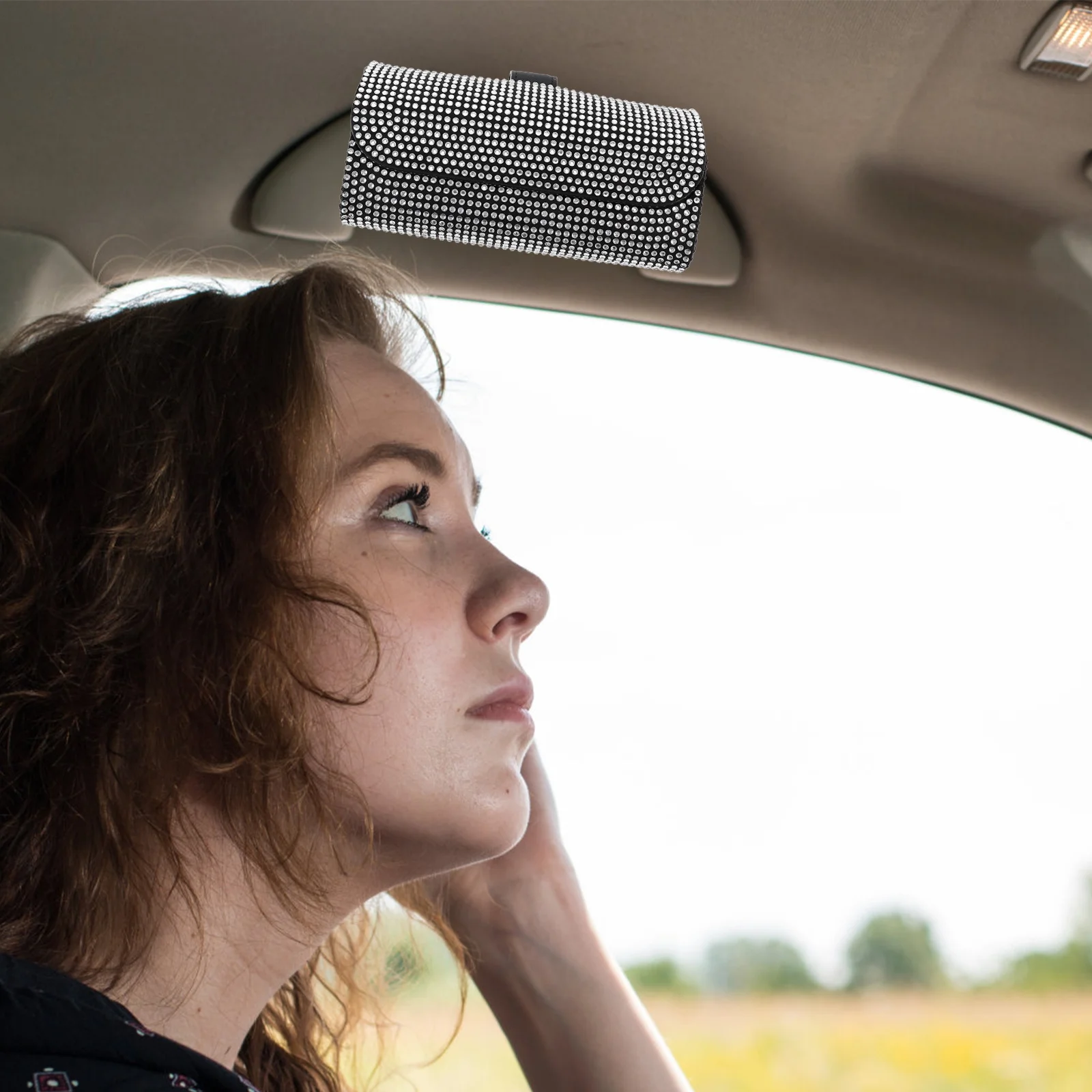 Car Eyeglasses Rhinestone Case Durable Vehicle Glasses For Sun Visor Storage Automobile Eyewear Holder Creative Design
Car Eyeglasses Rhinestone Case Durable Vehicle Glasses For Sun Visor Storage Automobile Eyewear Holder Creative Design