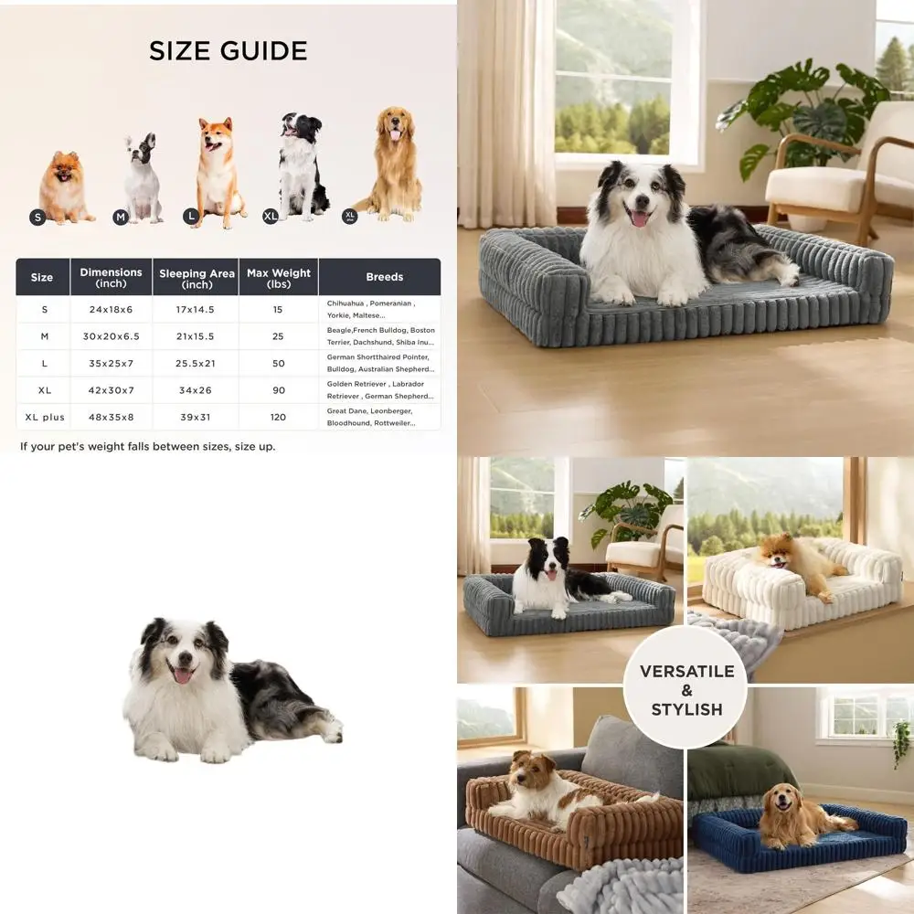 Ортопедическая лежанка для собак XL с бортиками, водонепроницаемая пена с эффектом памяти, нескользящая, моющийся вельветовый чехол, серый цвет
Ортопедическая лежанка для собак XL с бортиками, водонепроницаемая пена с эффектом памяти, нескользящая, моющийся вельветовый чехол, серый цвет