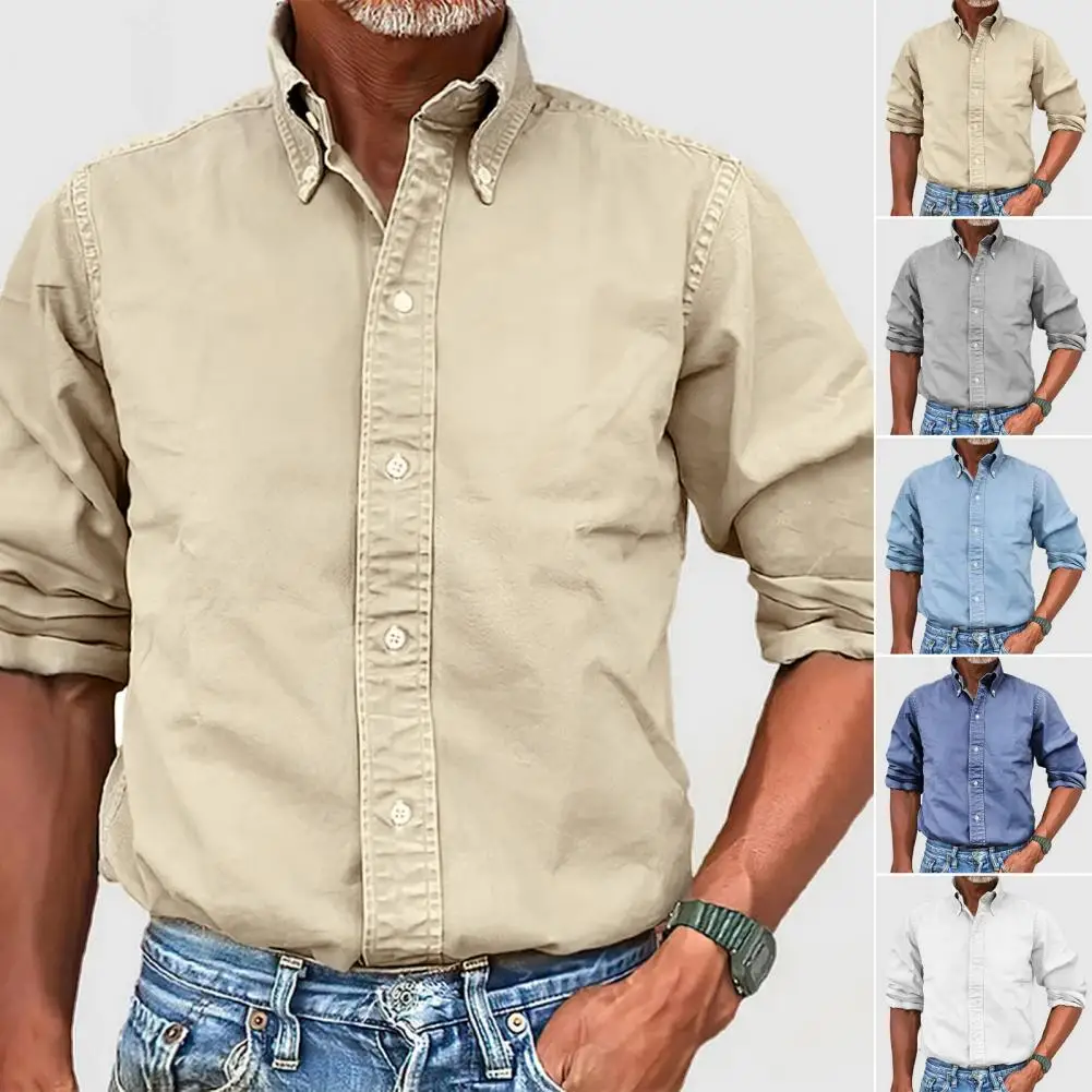 Men Regular Fit Shirt Stylish Men's Lapel Collar Cardigan Slim Fit Breathable Fabric Office Wear Solid Color Men Shirt
Men Regular Fit Shirt Stylish Men's Lapel Collar Cardigan Slim Fit Breathable Fabric Office Wear Solid Color Men Shirt