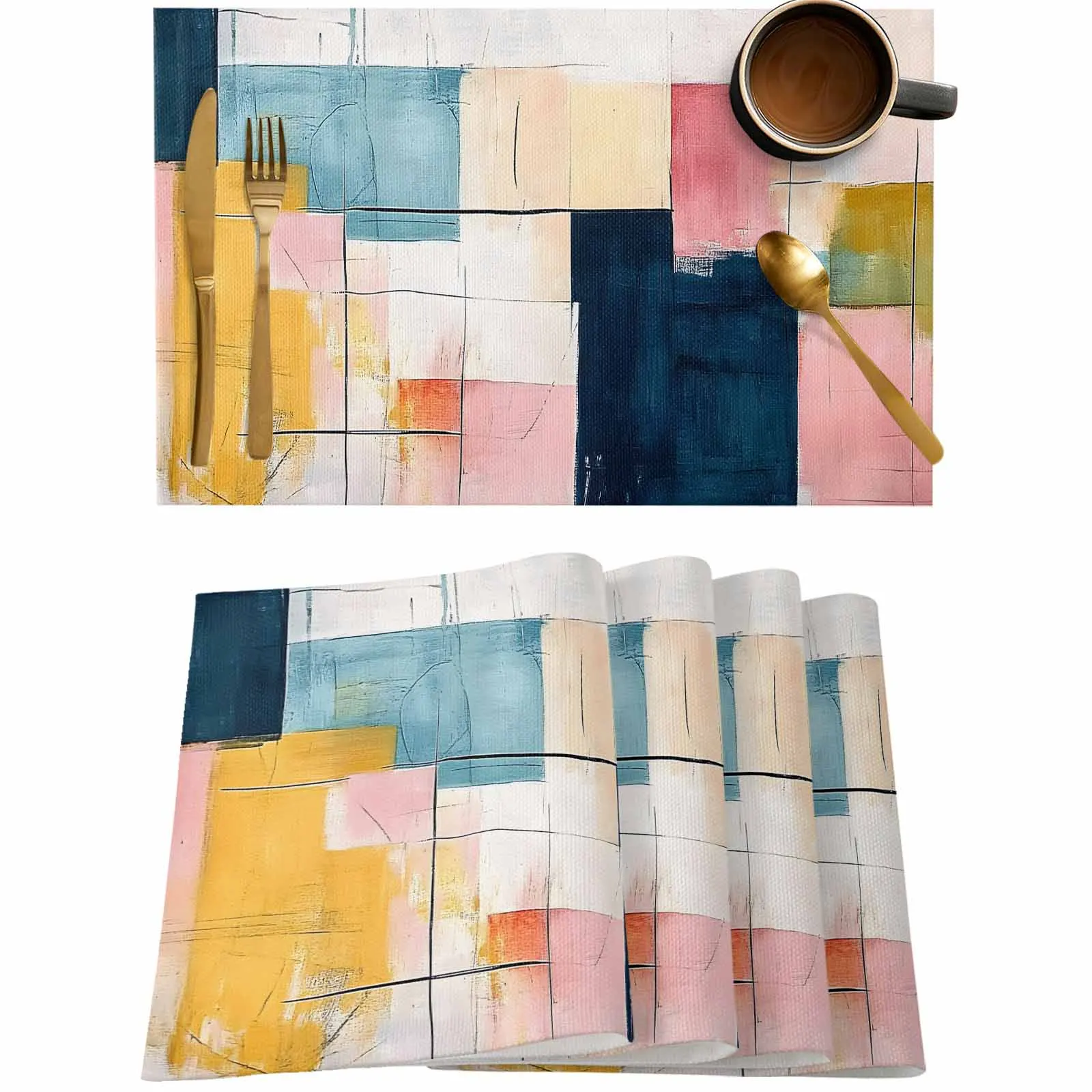 Impressionist Abstract Style Oil Painting Color Block Kitchen Tableware Cup Bottle Placemat Coffee Pads 4/6pcs Desktop Mats
Impressionist Abstract Style Oil Painting Color Block Kitchen Tableware Cup Bottle Placemat Coffee Pads 4/6pcs Desktop Mats