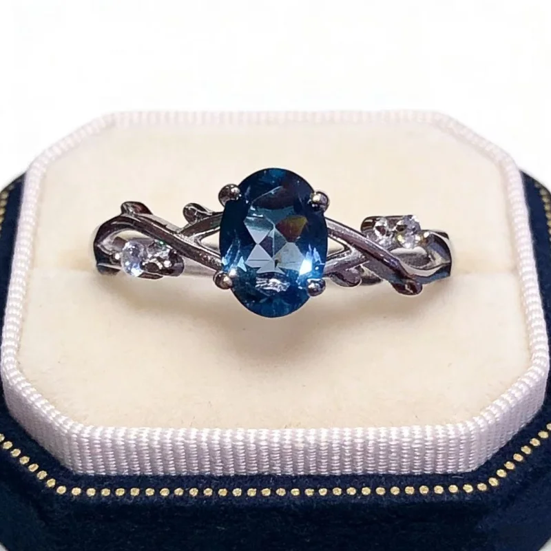 925 Sterling Silver Natural London Blue Topaz Ring 5x7mm Oval Cut Vine Design Women Jewelry
925 Sterling Silver Natural London Blue Topaz Ring 5x7mm Oval Cut Vine Design Women Jewelry