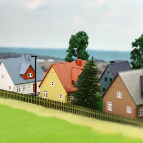 3 Units Mixed Color Model Railway N Scale 1:160 Village House Architectural Buildings Assembled JZN02