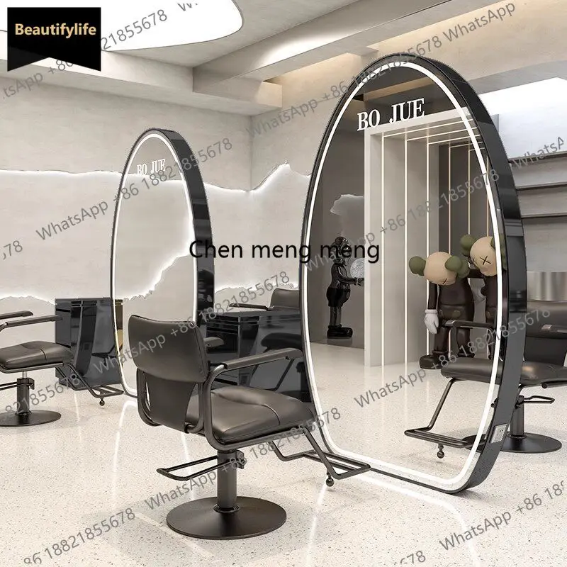 Hairdressing Mirror Stand for Salon Use, Perm and Dye Area, Hair Salon Mirror, Single and Double-Sided Floor Full-Length Mirror
Hairdressing Mirror Stand for Salon Use, Perm and Dye Area, Hair Salon Mirror, Single and Double-Sided Floor Full-Length Mirror