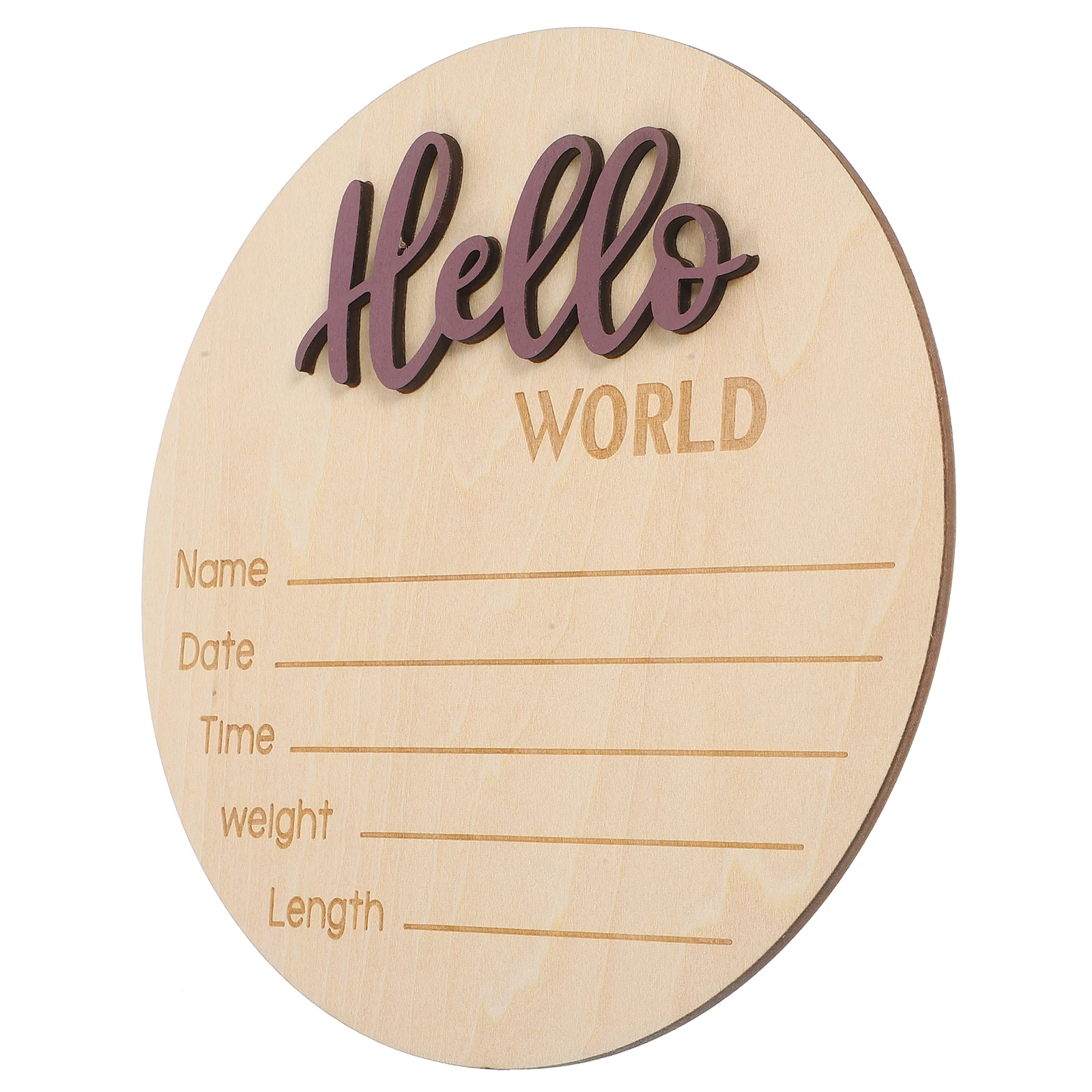 Wooden Birth Announcement Sign Round Shape Baby Name Sign Newborn Information Recording Commemorate Purple Simple Design Smooth
Wooden Birth Announcement Sign Round Shape Baby Name Sign Newborn Information Recording Commemorate Purple Simple Design Smooth