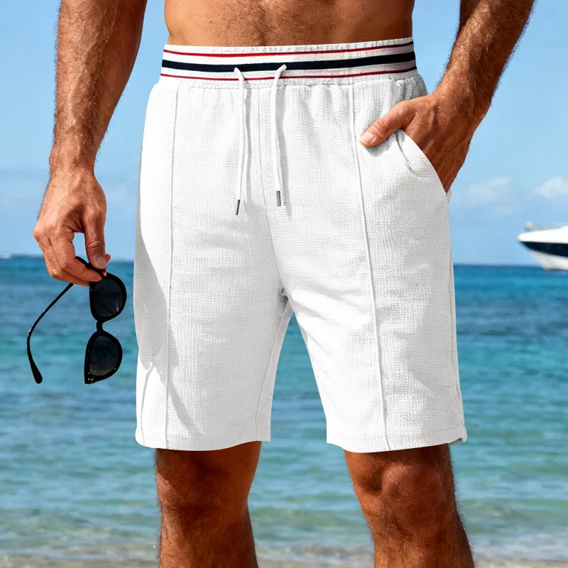 Men's Waffle Knit Casual Shorts Striped Waist Drawstring Pockets Summer Beach Shorts Multiple Colors
Men's Waffle Knit Casual Shorts Striped Waist Drawstring Pockets Summer Beach Shorts Multiple Colors
