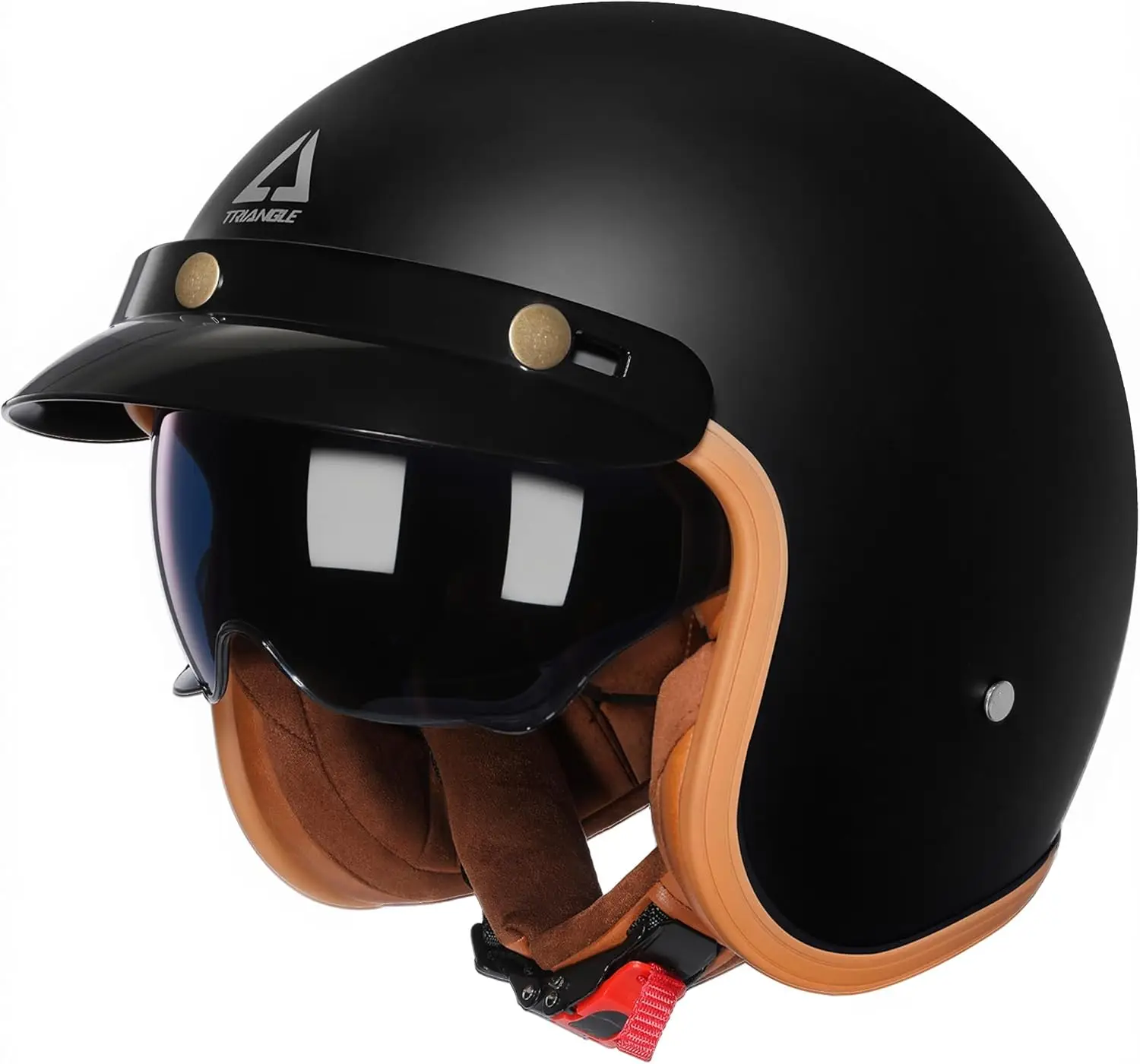 Retro 3/4 Motorcycle Helmet, DOT Approved Open Face with Visor, Half Face Moped Helmet for Men Women Cruiser Scooter
Retro 3/4 Motorcycle Helmet, DOT Approved Open Face with Visor, Half Face Moped Helmet for Men Women Cruiser Scooter