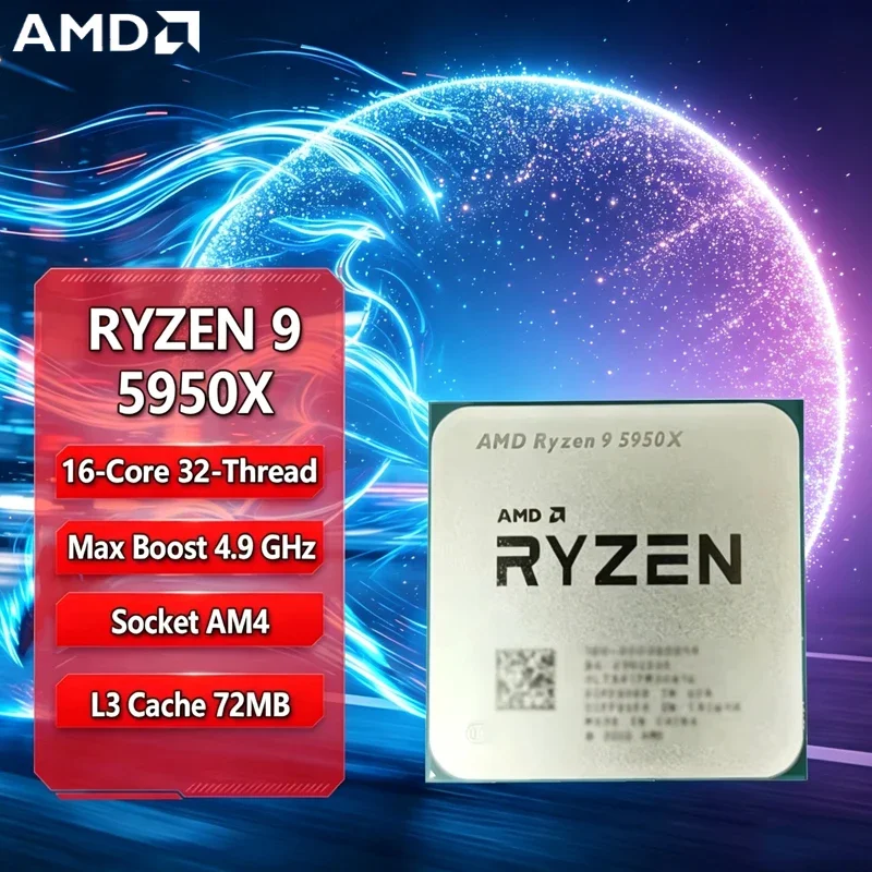 AMD Ryzen 9 5950X New Ryzen 9 5000 Series Vermeer (Zen 3) 16-Core 3.4 GHz Socket AM4 105W Socket AM4 Without Cooler Loose Pie
AMD Ryzen 9 5950X New Ryzen 9 5000 Series Vermeer (Zen 3) 16-Core 3.4 GHz Socket AM4 105W Socket AM4 Without Cooler Loose Pie