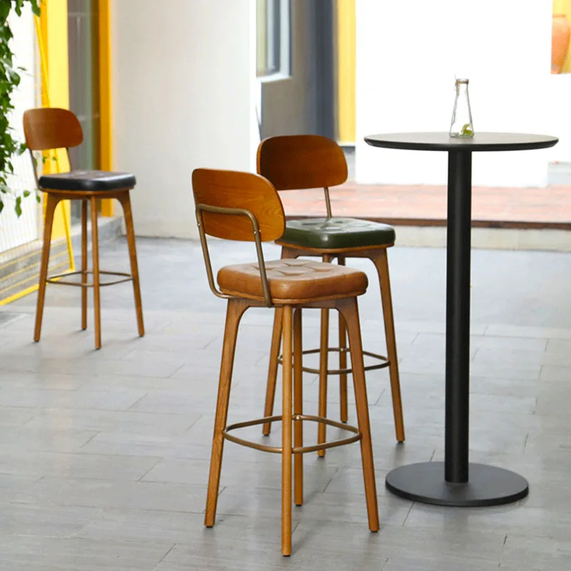 Solid wood bar chair light luxury modern simple bar chair checkout page chair Nordic retro style backrest high stool
Solid wood bar chair light luxury modern simple bar chair checkout page chair Nordic retro style backrest high stool