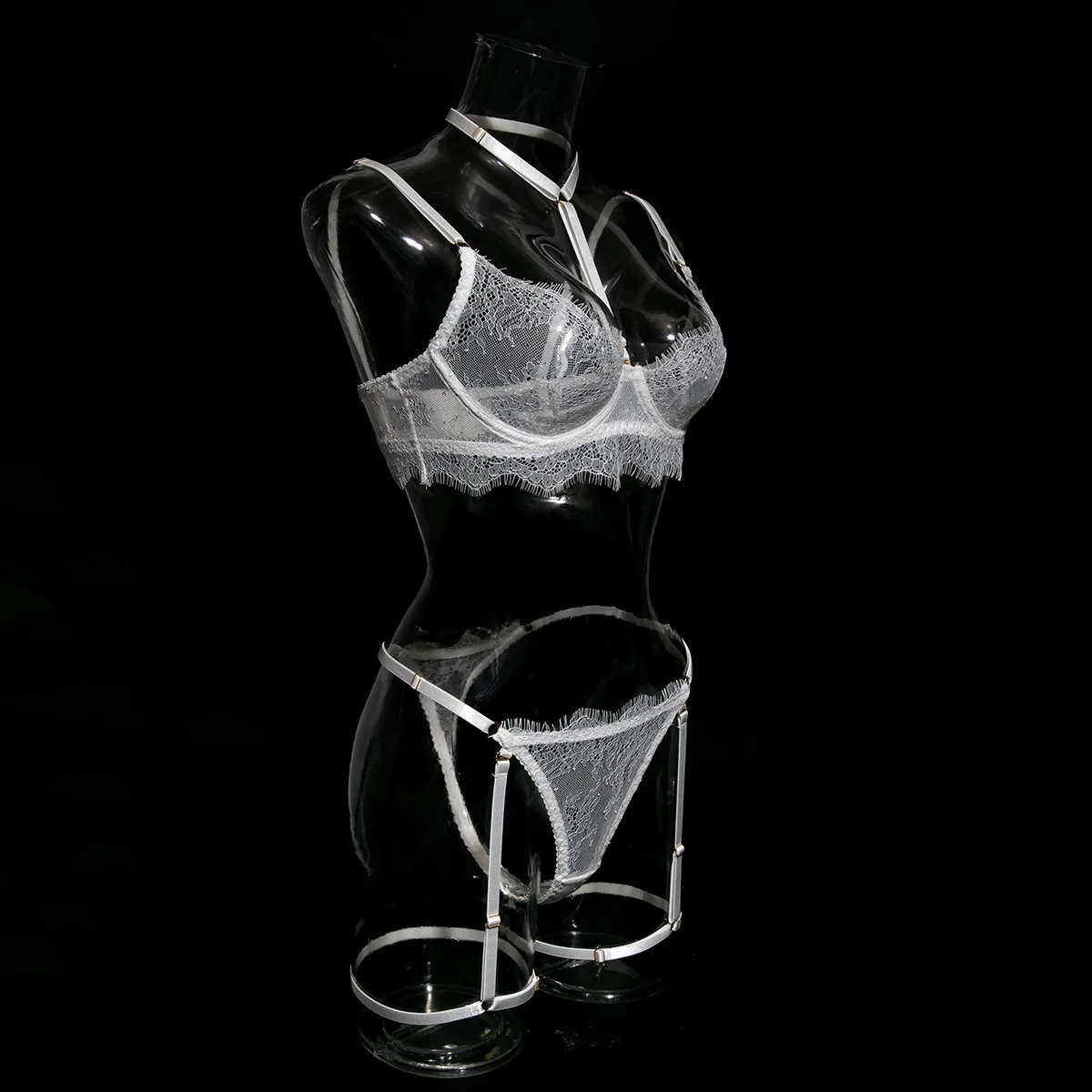 Sheer Lace Underwire Sexy Lingerie Halter Bra Pantie Set Thong Flower Mesh Women Lenceria Mujer Sexy Push Up Underwear
Sheer Lace Underwire Sexy Lingerie Halter Bra Pantie Set Thong Flower Mesh Women Lenceria Mujer Sexy Push Up Underwear