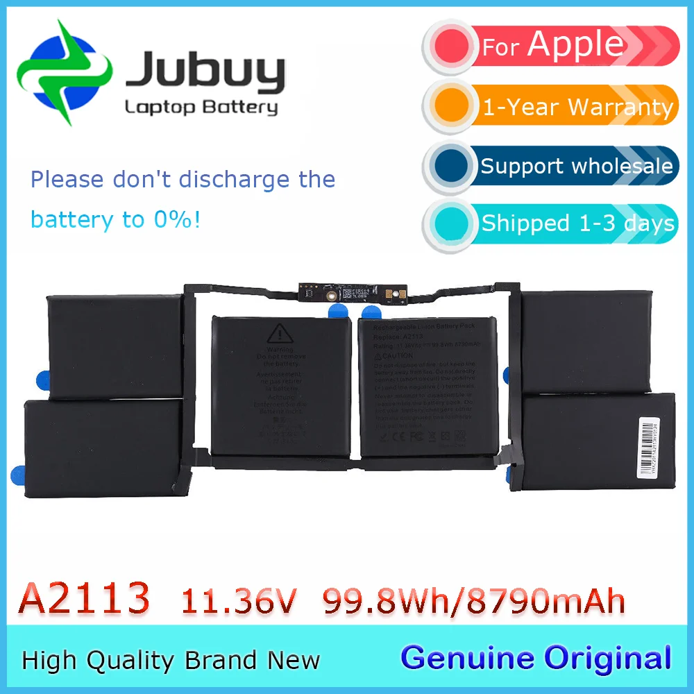 A2113 Оригинальный аккумулятор для ноутбука 11,36 В 99,8 Втч для Apple Macbook Pro A2141 16 дюймов 2019 610-00533
A2113 Оригинальный аккумулятор для ноутбука 11,36 В 99,8 Втч для Apple Macbook Pro A2141 16 дюймов 2019 610-00533