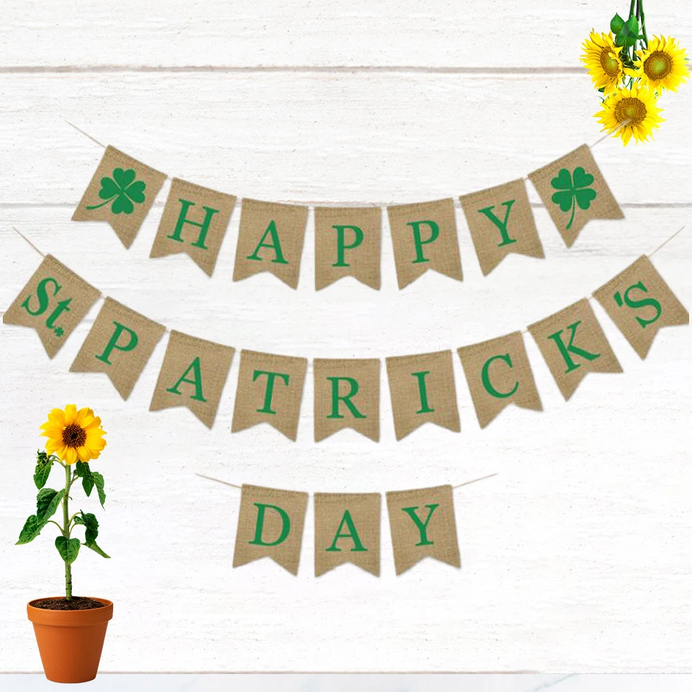 Shamrock Decorations Swallowtail Linen Banner St Patricks Day Party Photo Props Bunting Premium Material Long Use
Shamrock Decorations Swallowtail Linen Banner St Patricks Day Party Photo Props Bunting Premium Material Long Use
