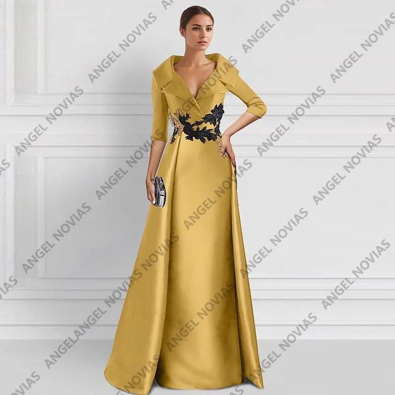 Long Arabic Muslim Golden Mother of the Bride Dresses for Wedding Guest Party Dresses Customized Robes Invitee Mariage
Long Arabic Muslim Golden Mother of the Bride Dresses for Wedding Guest Party Dresses Customized Robes Invitee Mariage