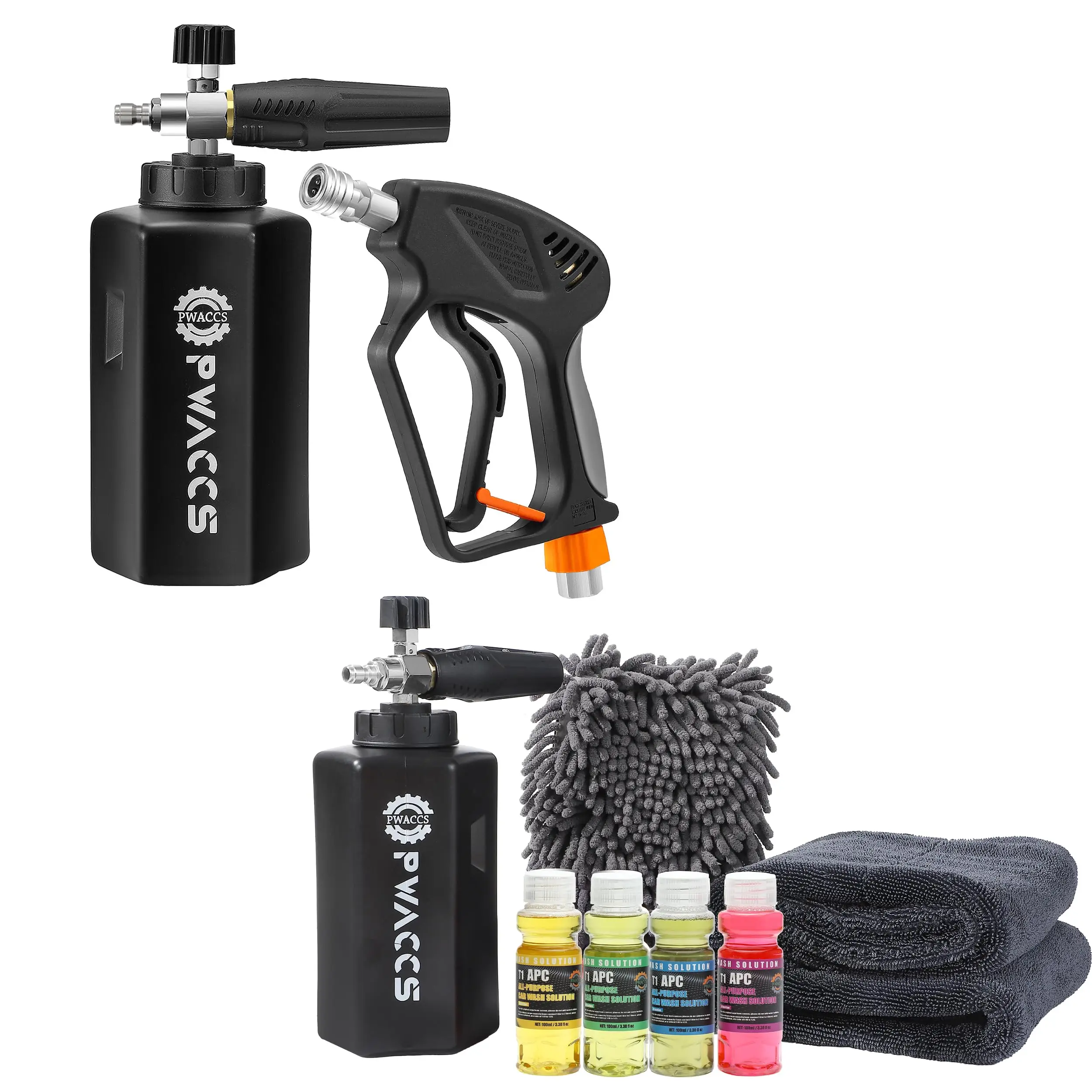 1.5L Foam Cannon Attachment With Trigger Gun For Pressure Washer Car Cleaning Kit Including Microfiber Towels And Soap Solutions
1.5L Foam Cannon Attachment With Trigger Gun For Pressure Washer Car Cleaning Kit Including Microfiber Towels And Soap Solutions