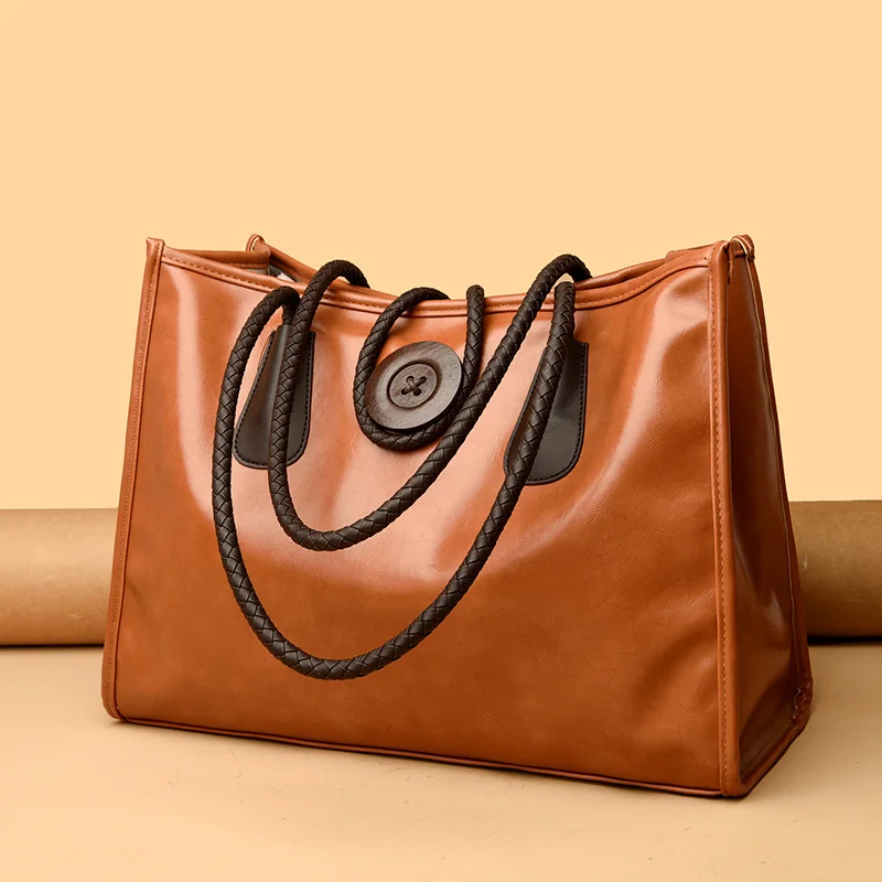 Vintage Large Capatity Tote Shoulder Bags Fashion Top-Handle Bags High Quality Pu Leather Bags Casual Letter Design Handbag 2026
Vintage Large Capatity Tote Shoulder Bags Fashion Top-Handle Bags High Quality Pu Leather Bags Casual Letter Design Handbag 2026