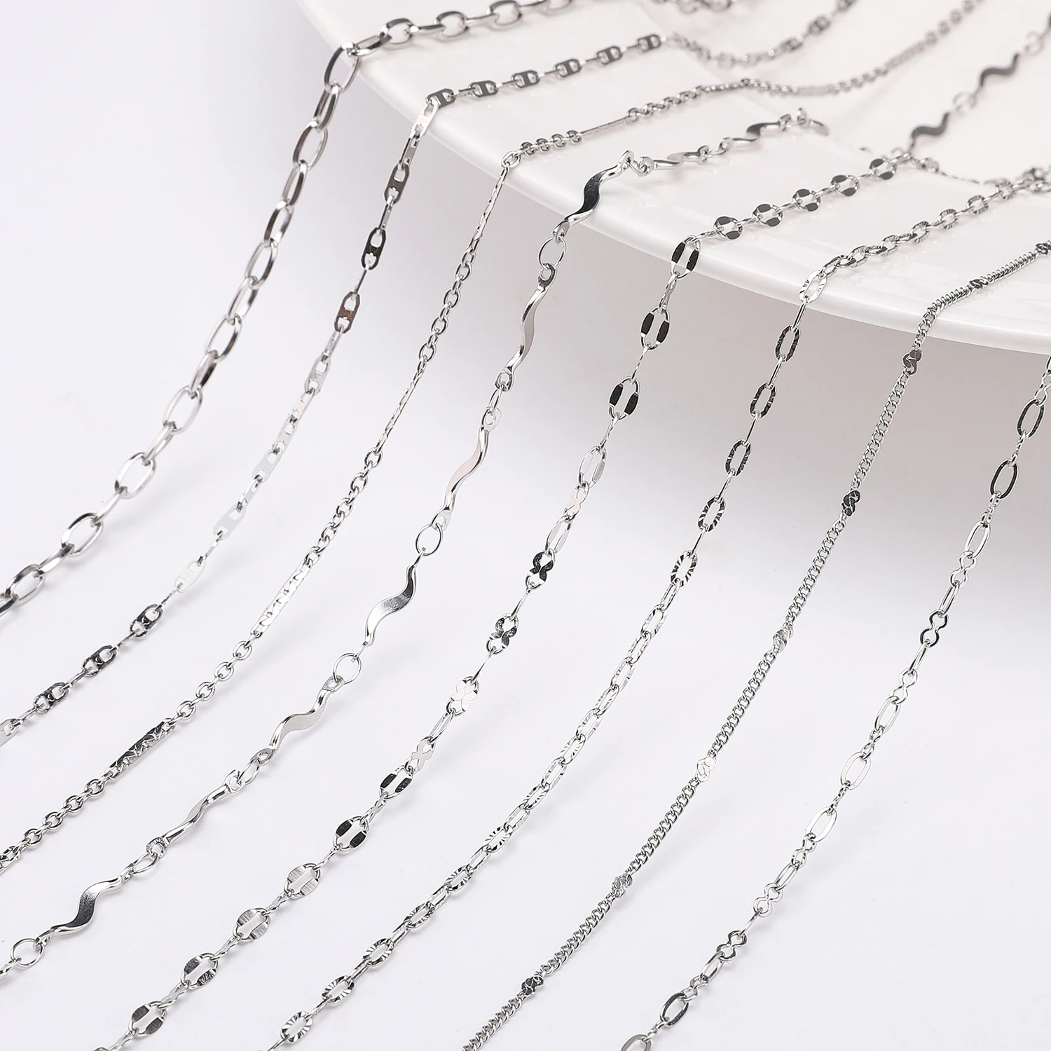 1 Meter/bag Stainless Steel Chains Multi Style Sizes Rhodium Color Chain DIY Necklace Bracelet Making Accessories Unique Gifts
1 Meter/bag Stainless Steel Chains Multi Style Sizes Rhodium Color Chain DIY Necklace Bracelet Making Accessories Unique Gifts