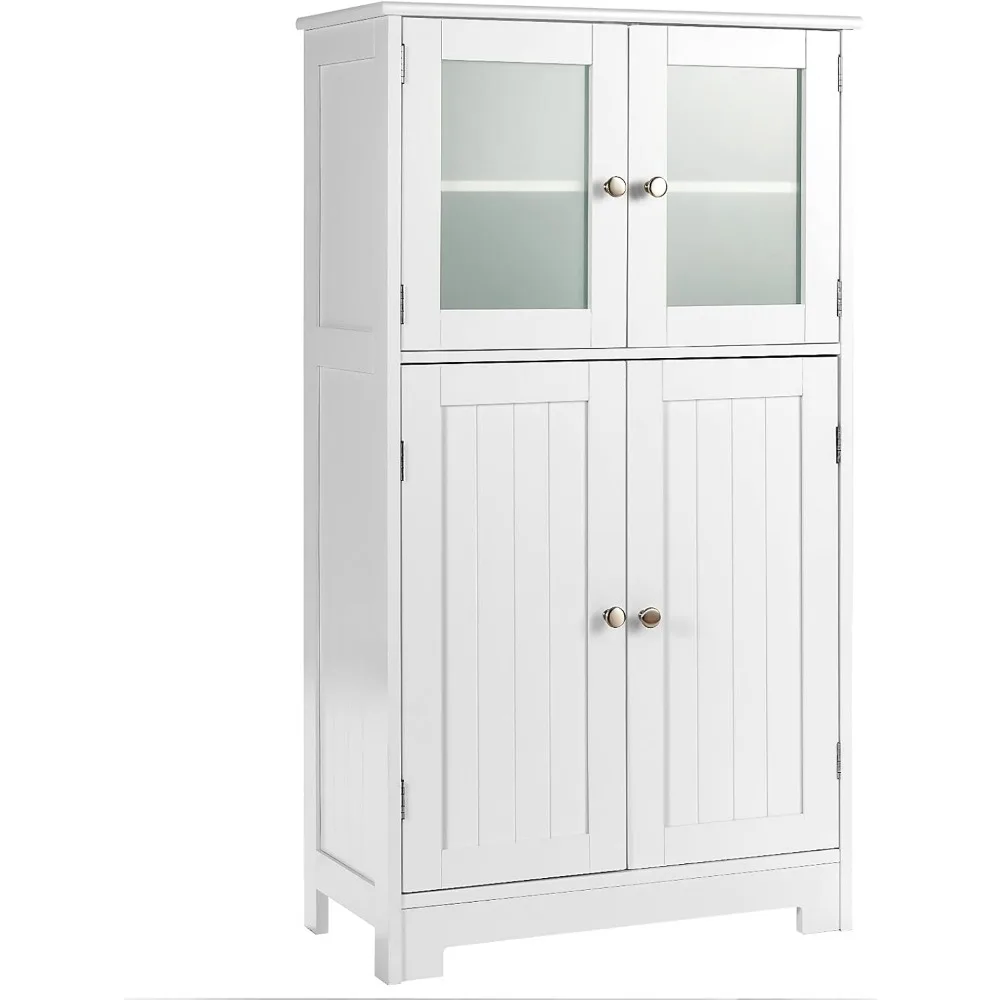 Bathroom Floor Cabinet, Freestanding Storage Cabinet w/Glass Doors, Wood Kitchen Cupboard w/Adjustable Shelf, Bathroom Storage
Bathroom Floor Cabinet, Freestanding Storage Cabinet w/Glass Doors, Wood Kitchen Cupboard w/Adjustable Shelf, Bathroom Storage
