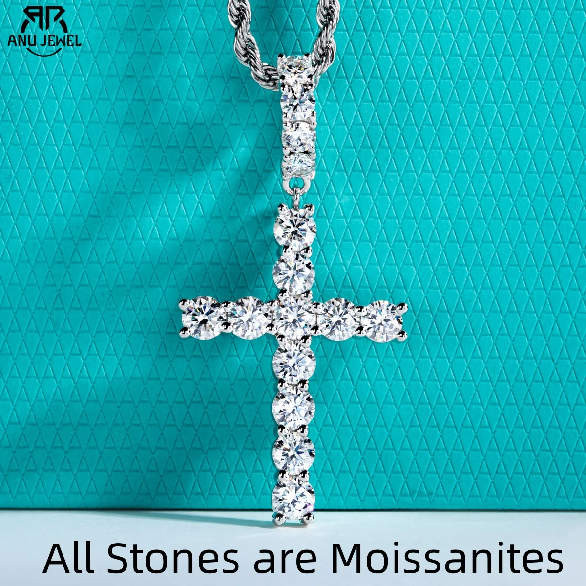 AnuJewel 6.7cttw D Color Moissanite Cross Pendant Layered Hip Hop Necklace 925 Sterling Silver New Age Dope Jewelry for Men
AnuJewel 6.7cttw D Color Moissanite Cross Pendant Layered Hip Hop Necklace 925 Sterling Silver New Age Dope Jewelry for Men