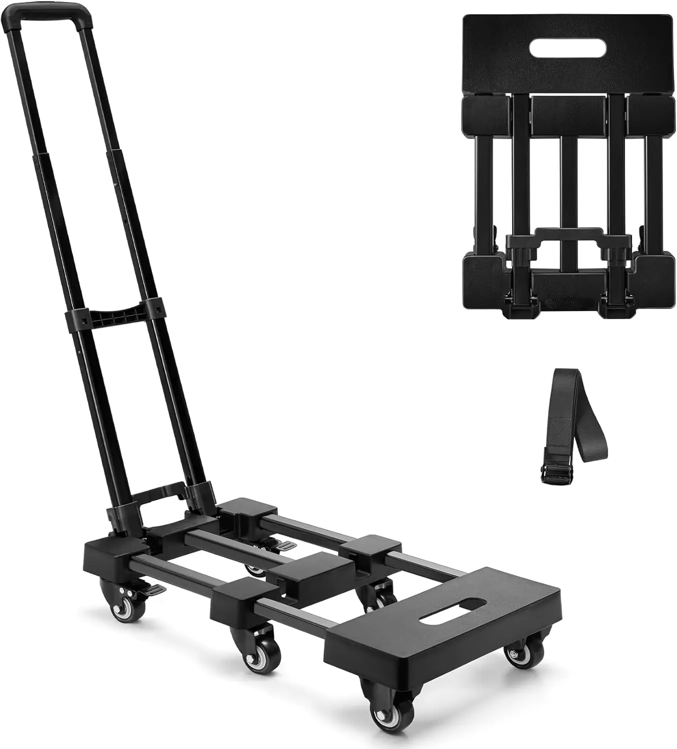 550 LBS Folding Hand Truck with 6 Wheels (2 with Brake), Collapsible Dolly Cart, No Assembly Needed
550 LBS Folding Hand Truck with 6 Wheels (2 with Brake), Collapsible Dolly Cart, No Assembly Needed
