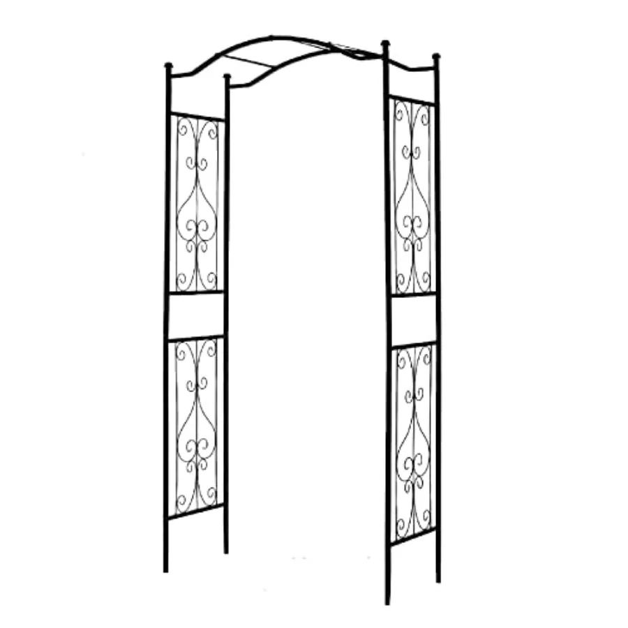 Outdoor garden arch arbor trellis for climbing plants, durable iron construction with decorative wire lattice, black finish, 92
Outdoor garden arch arbor trellis for climbing plants, durable iron construction with decorative wire lattice, black finish, 92